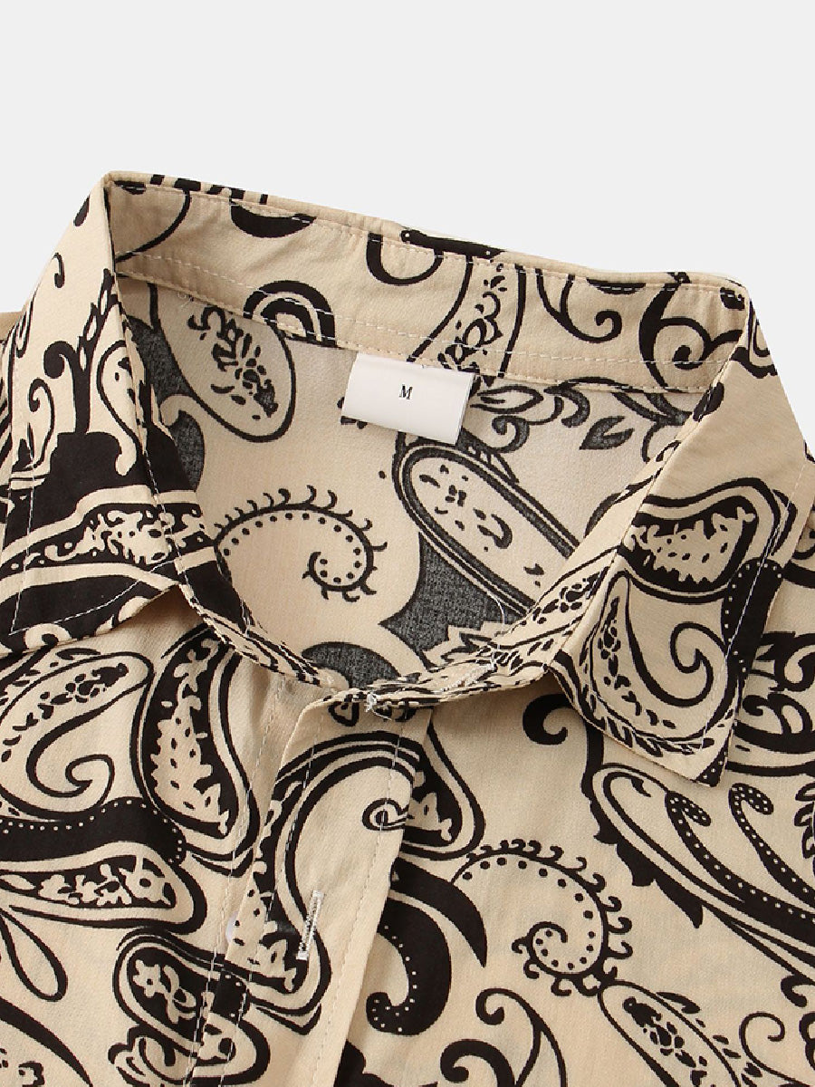 Men's Paisley Print short sleeve shirt