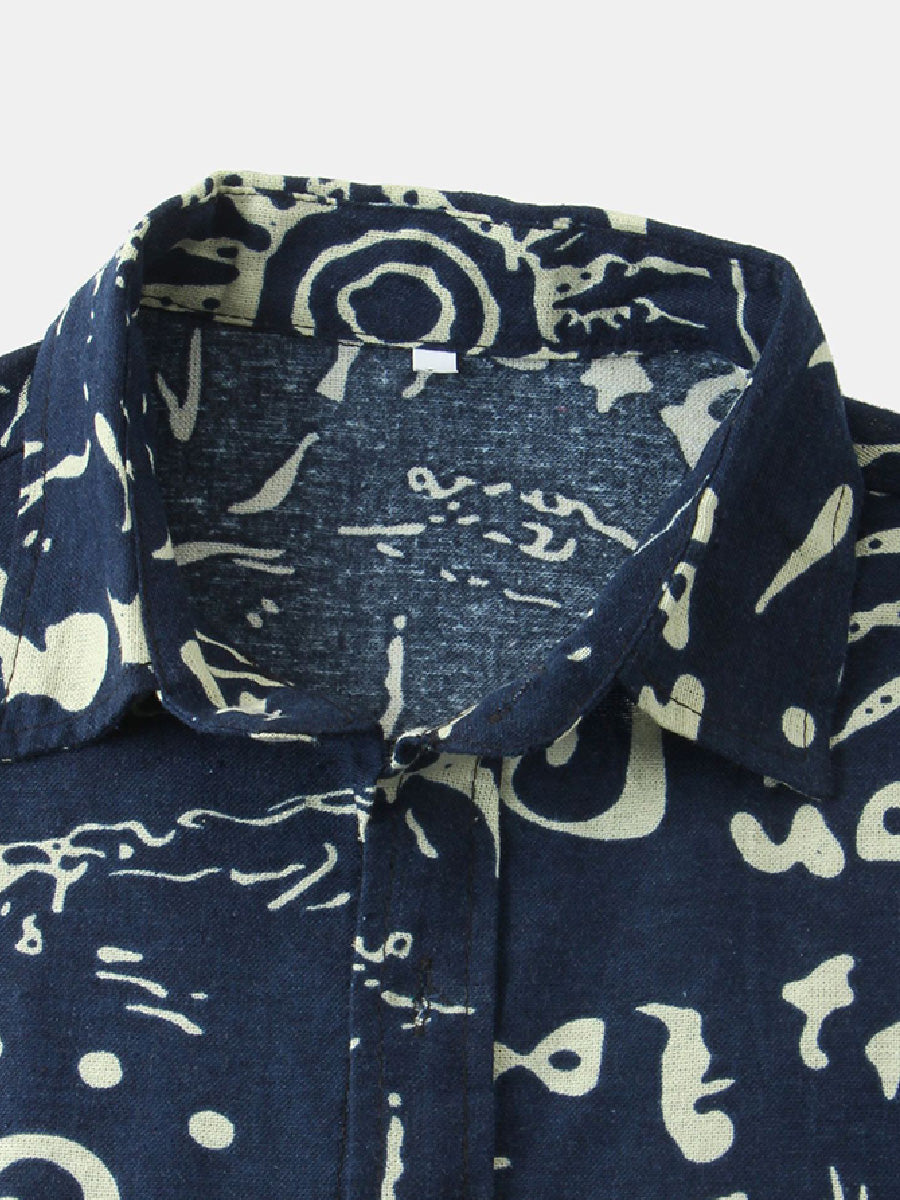 Men's Letter Print short sleeve shirt