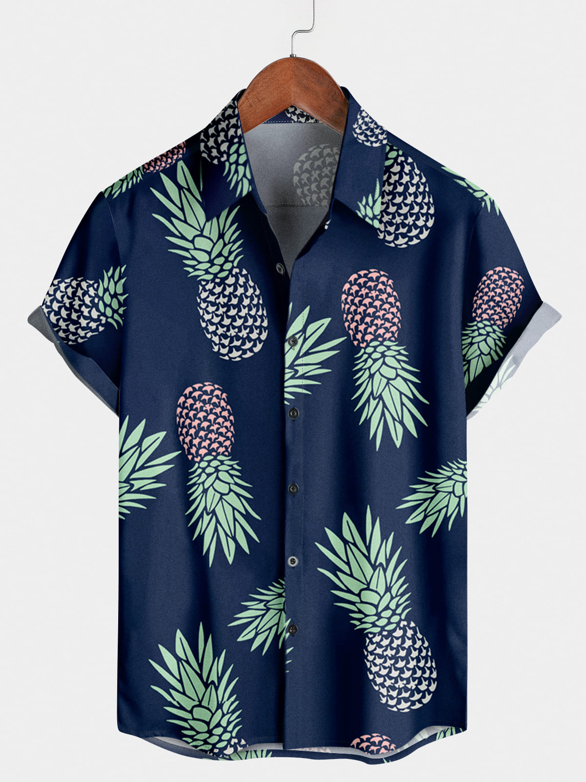 Men's Pineapple Print Short Sleeve Shirt