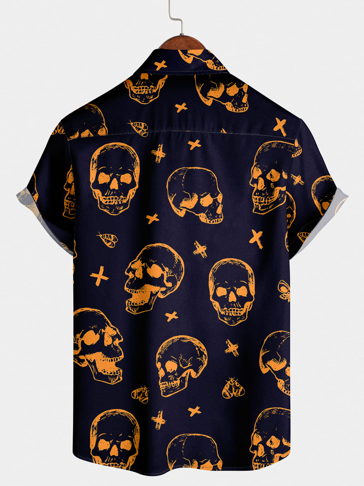 Men's Skull Butterfly Short Sleeve Shirt