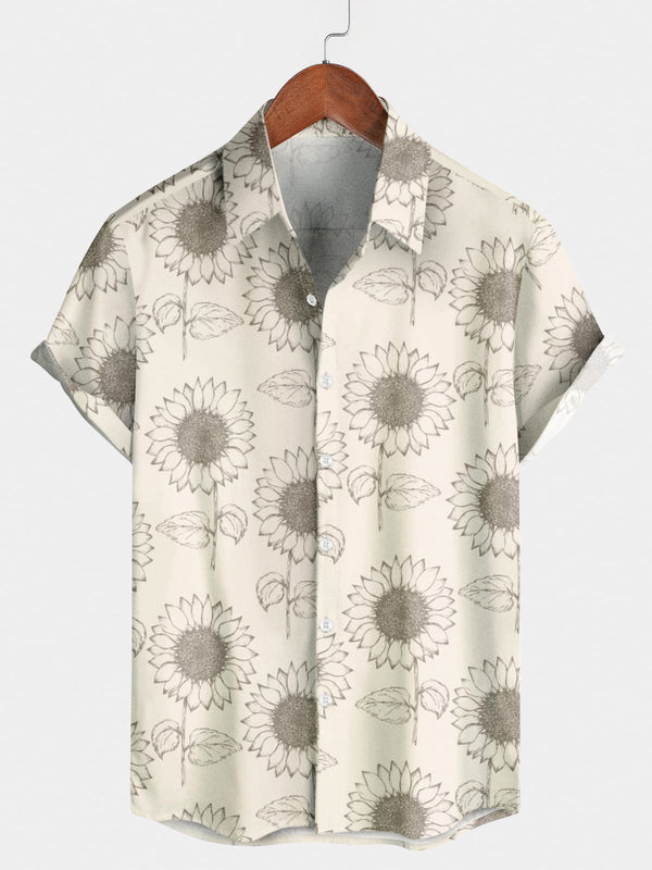 Men's Sunflower Casual Short Sleeve Shirt