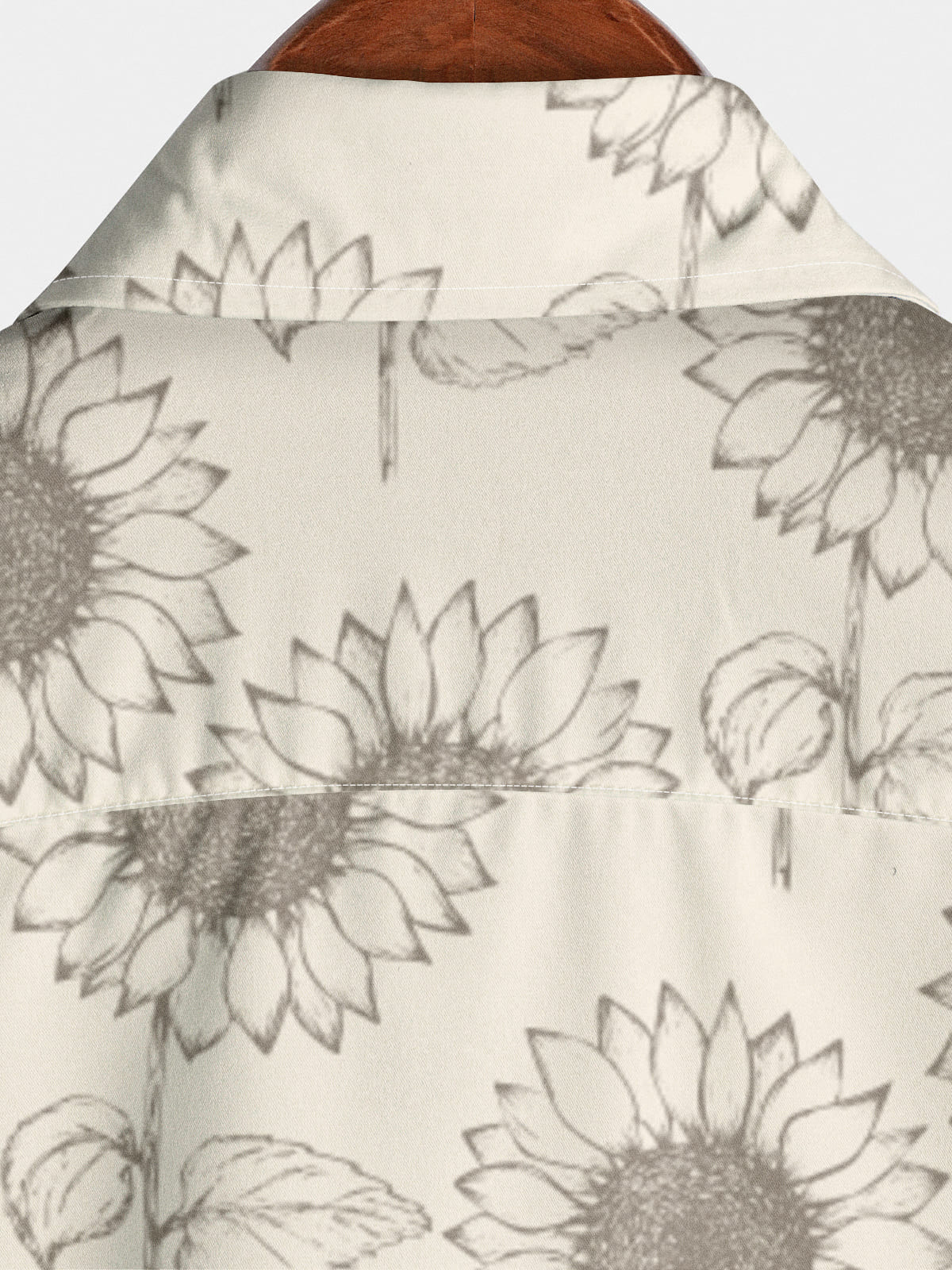 Herren-Sonnenblumen-Freizeithemd mit kurzen Ärmeln