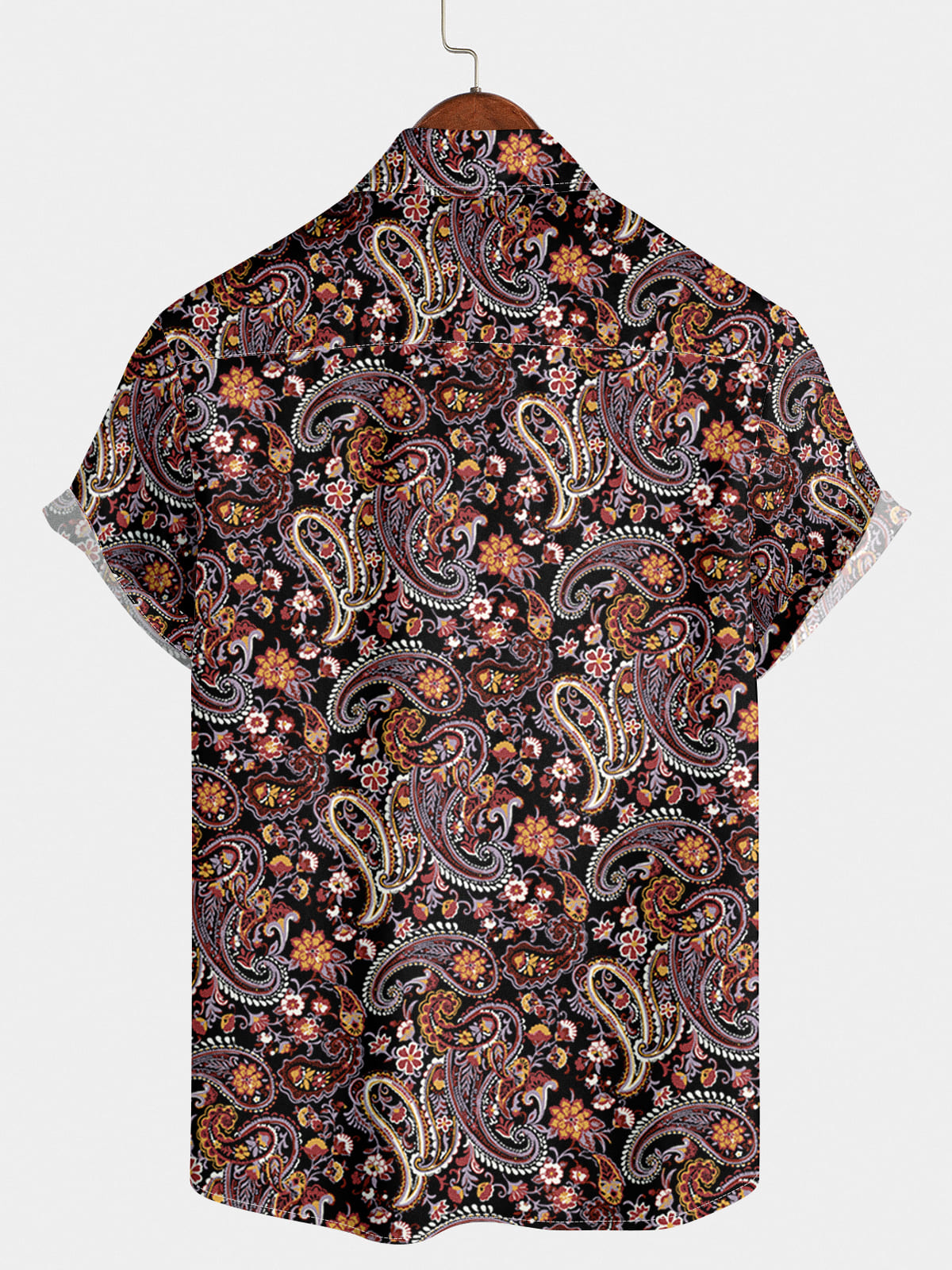 Men's Paisley Print Short Sleeve Shirt