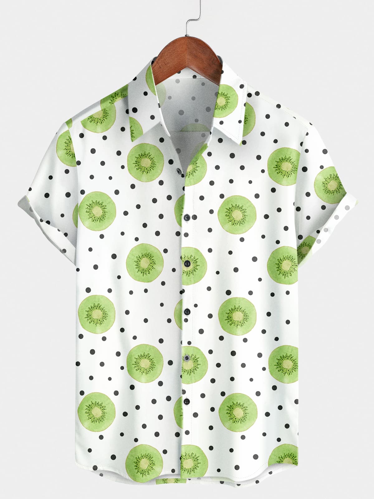 Men's Kiwifruit Print Short Sleeve Shirt
