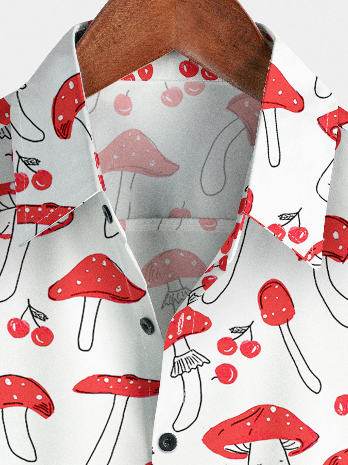 Men's Mushroom Print Short Sleeve Shirt