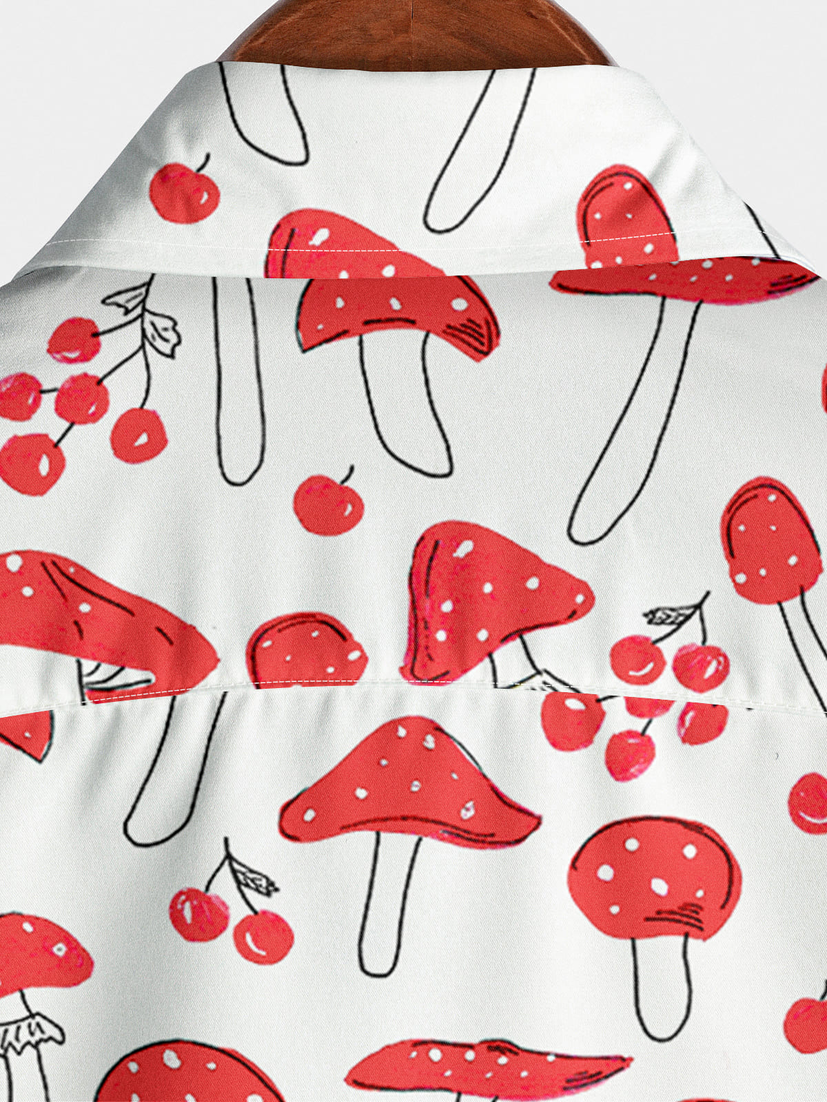 Men's Mushroom Print Short Sleeve Shirt