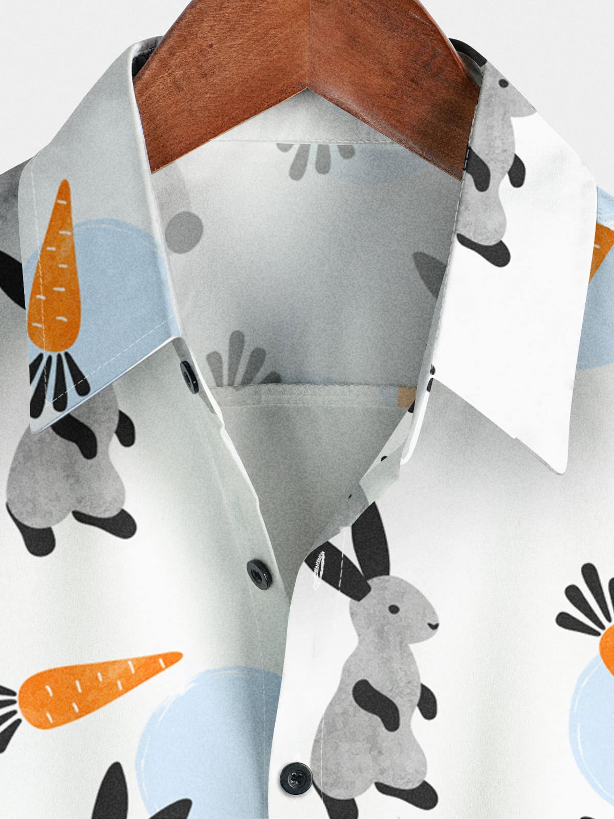 Kurzärmliges Herrenhemd mit Kaninchen-Print