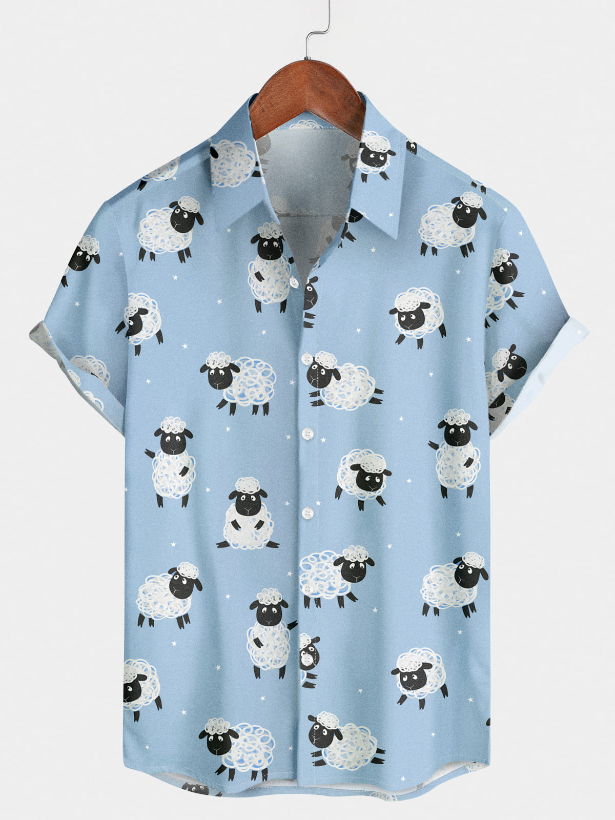Kurzarmhemd mit Schaf-Print für Herren