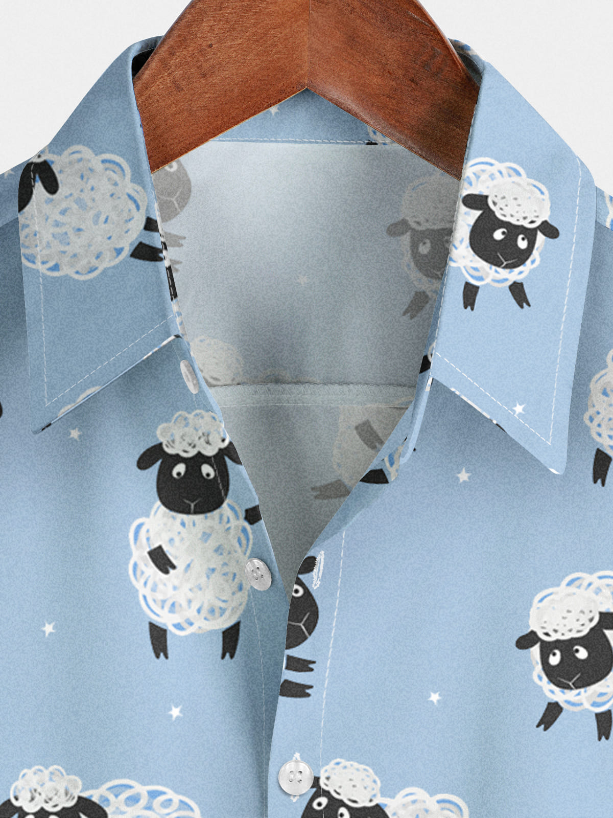 Kurzarmhemd mit Schaf-Print für Herren