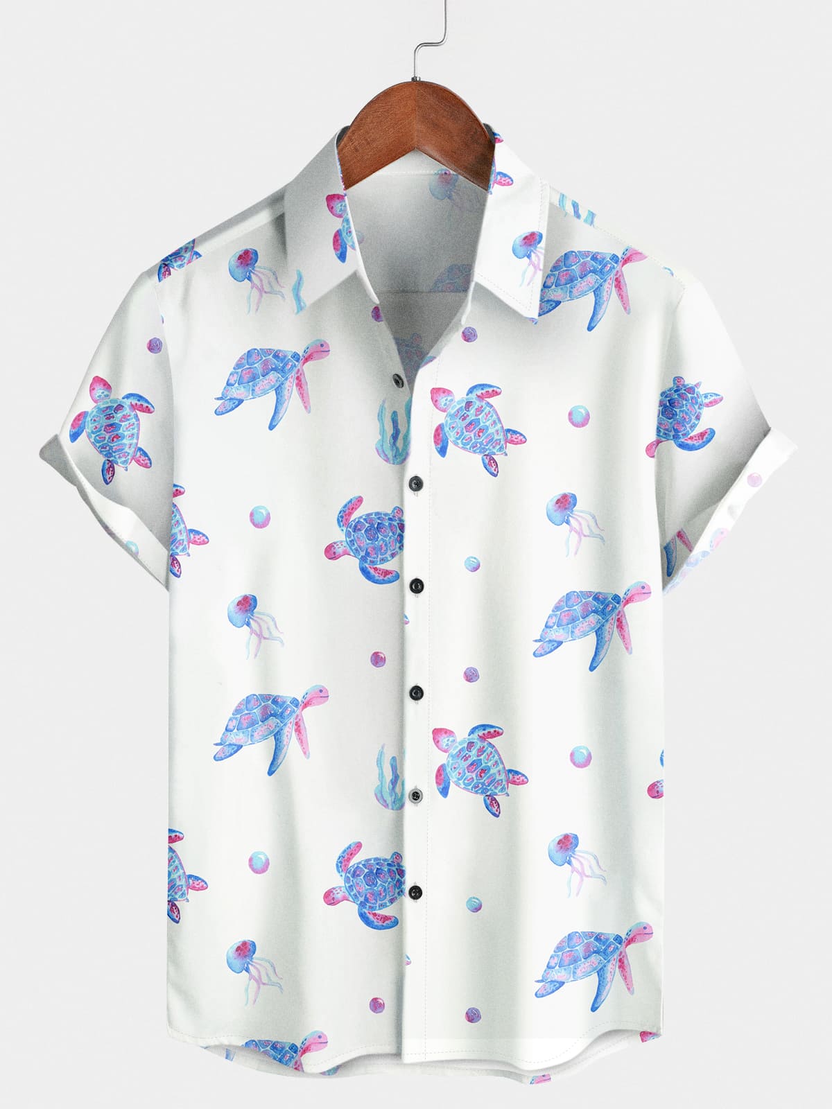 Men's Turtle Print Short Sleeve Shirt