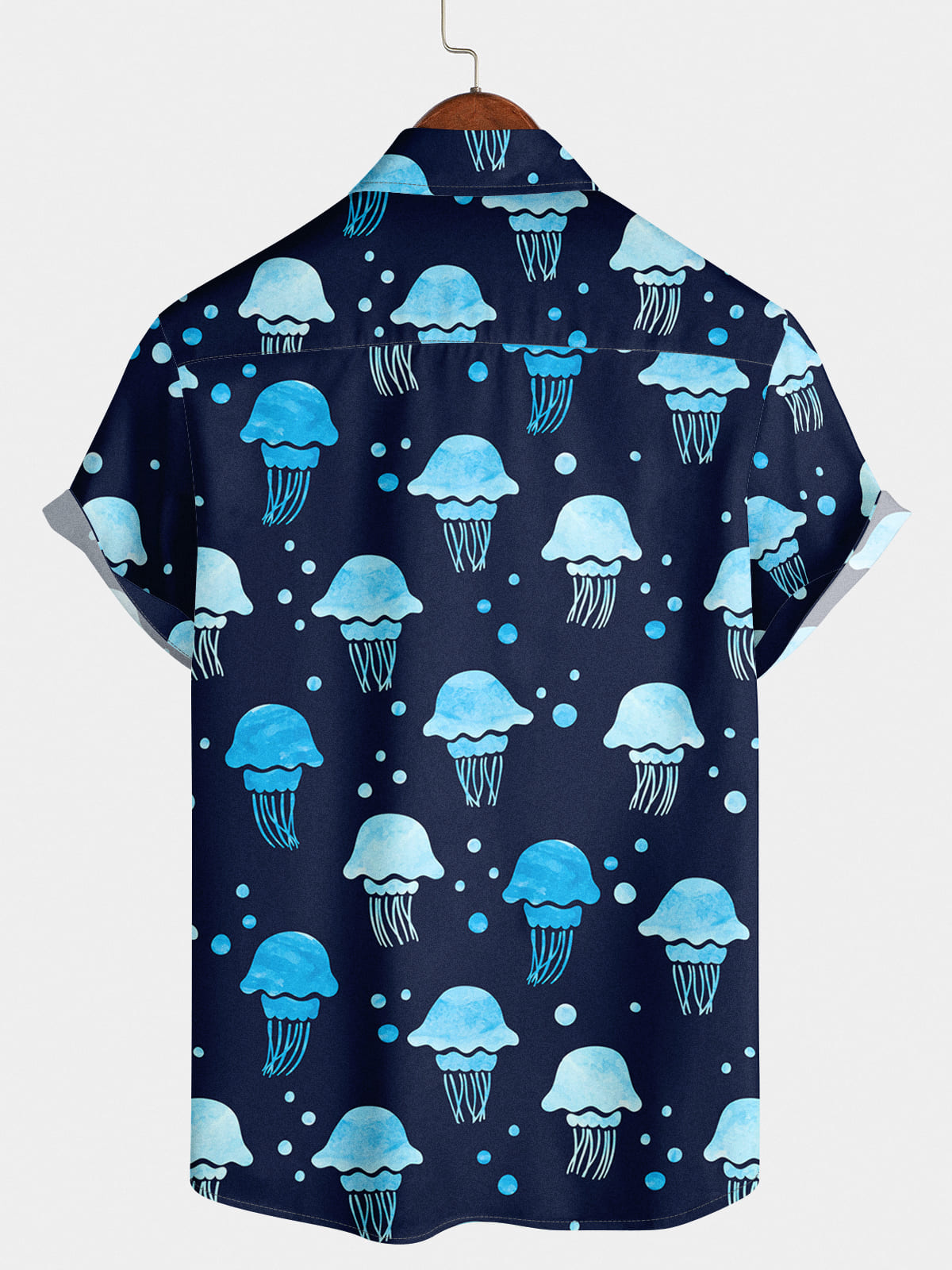 Men's Jellyfish Print Short Sleeve Shirt