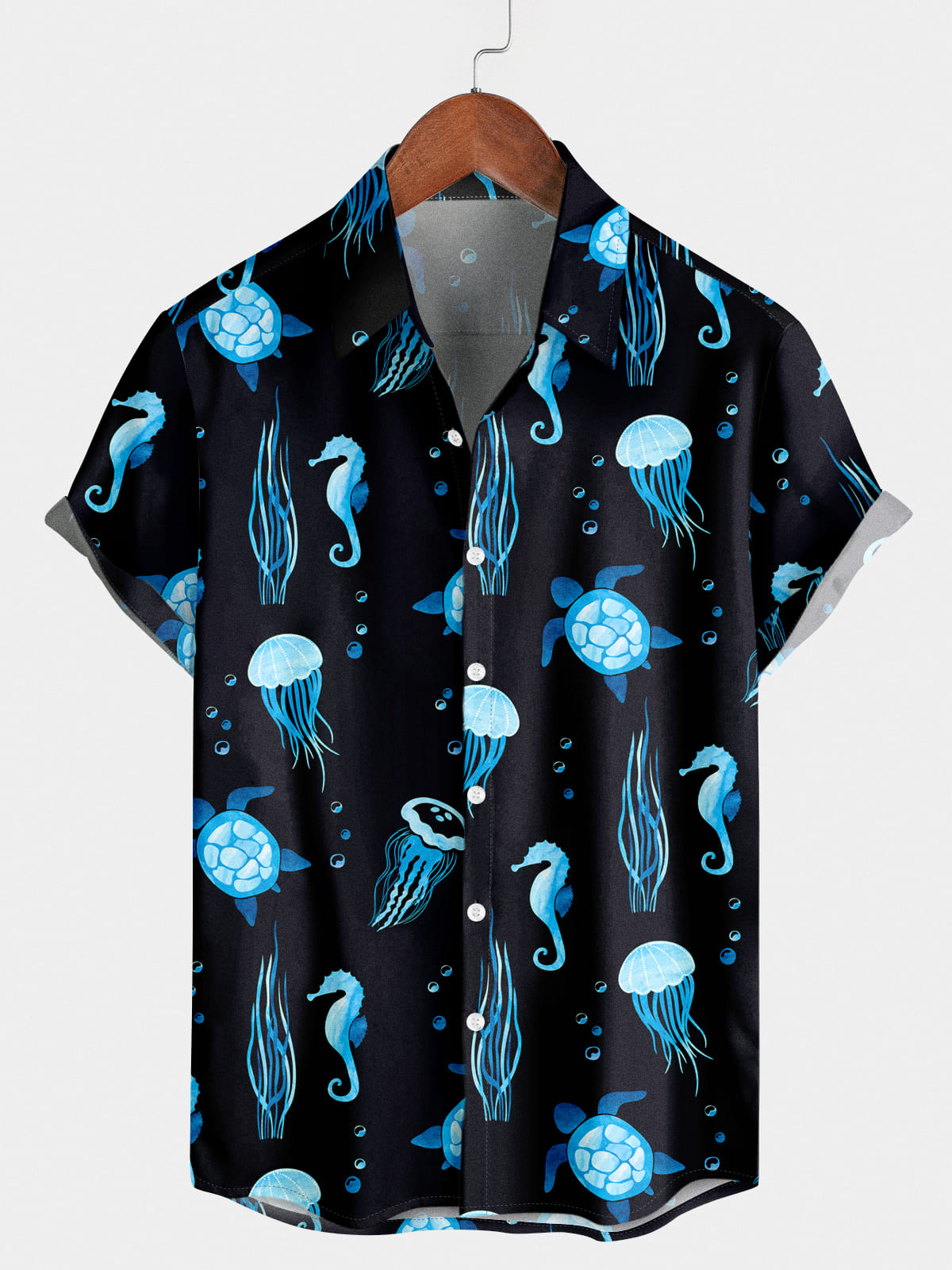 Men's Jellyfish Print Short Sleeve Shirt