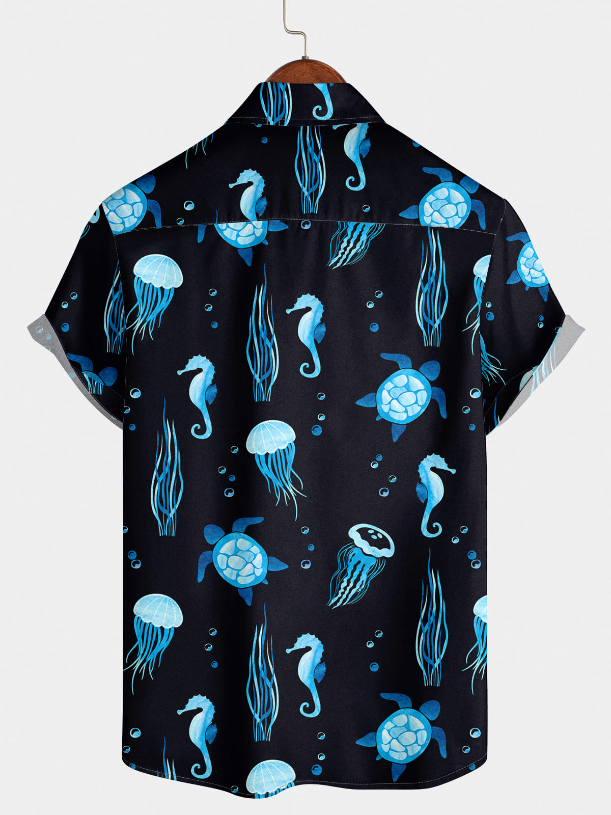 Men's Jellyfish Print Short Sleeve Shirt