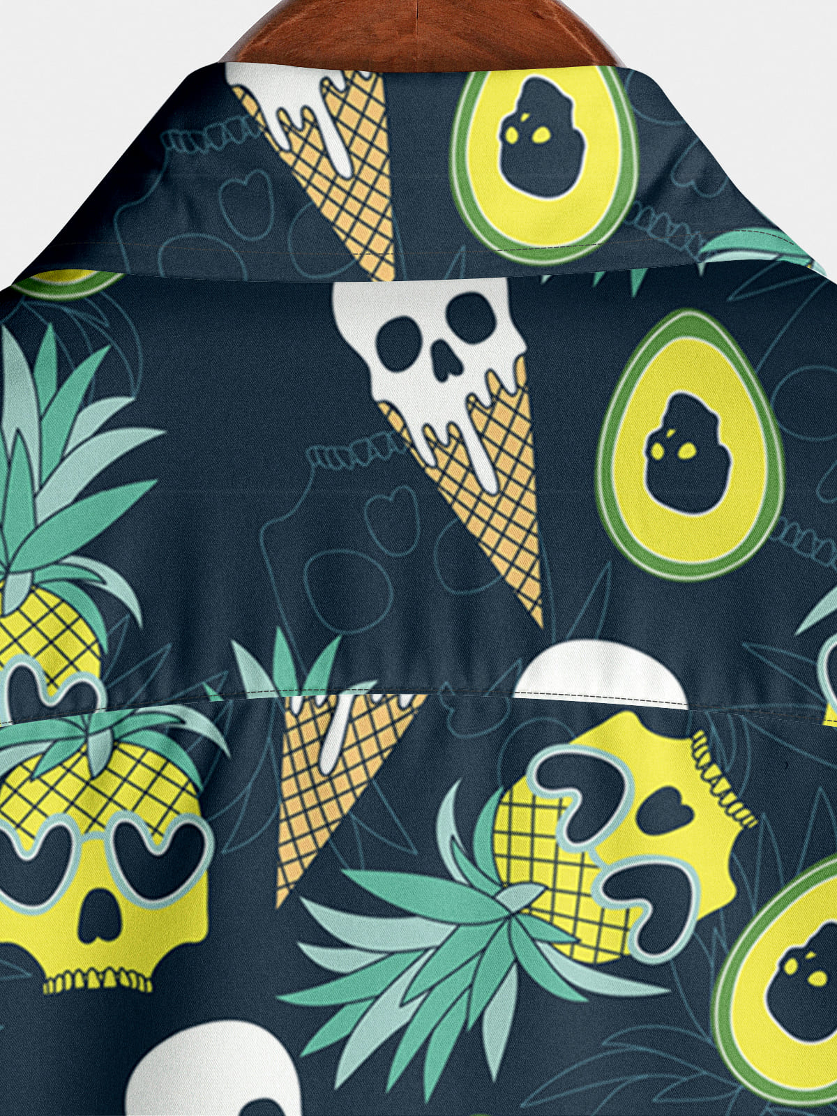 Men's Pineapple Skeleton Short Sleeve Shirt