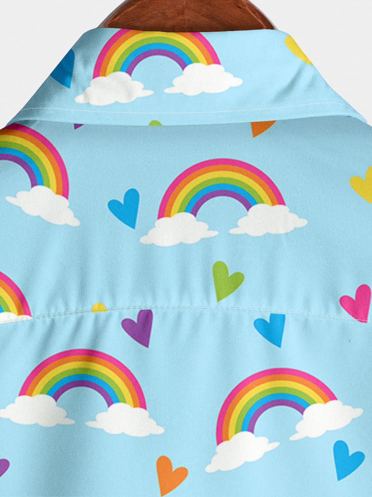 Kurzarmhemd mit Regenbogen-Print für Herren