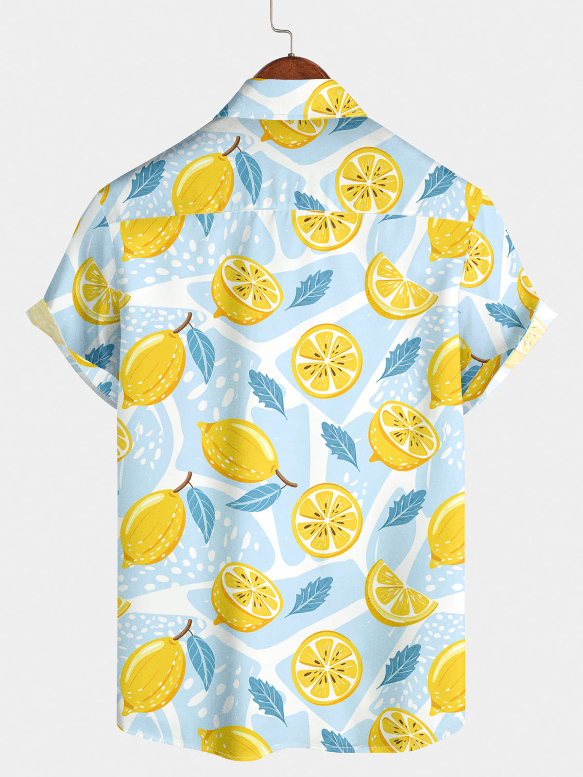Men's Lemon Print Short Sleeve Shirt