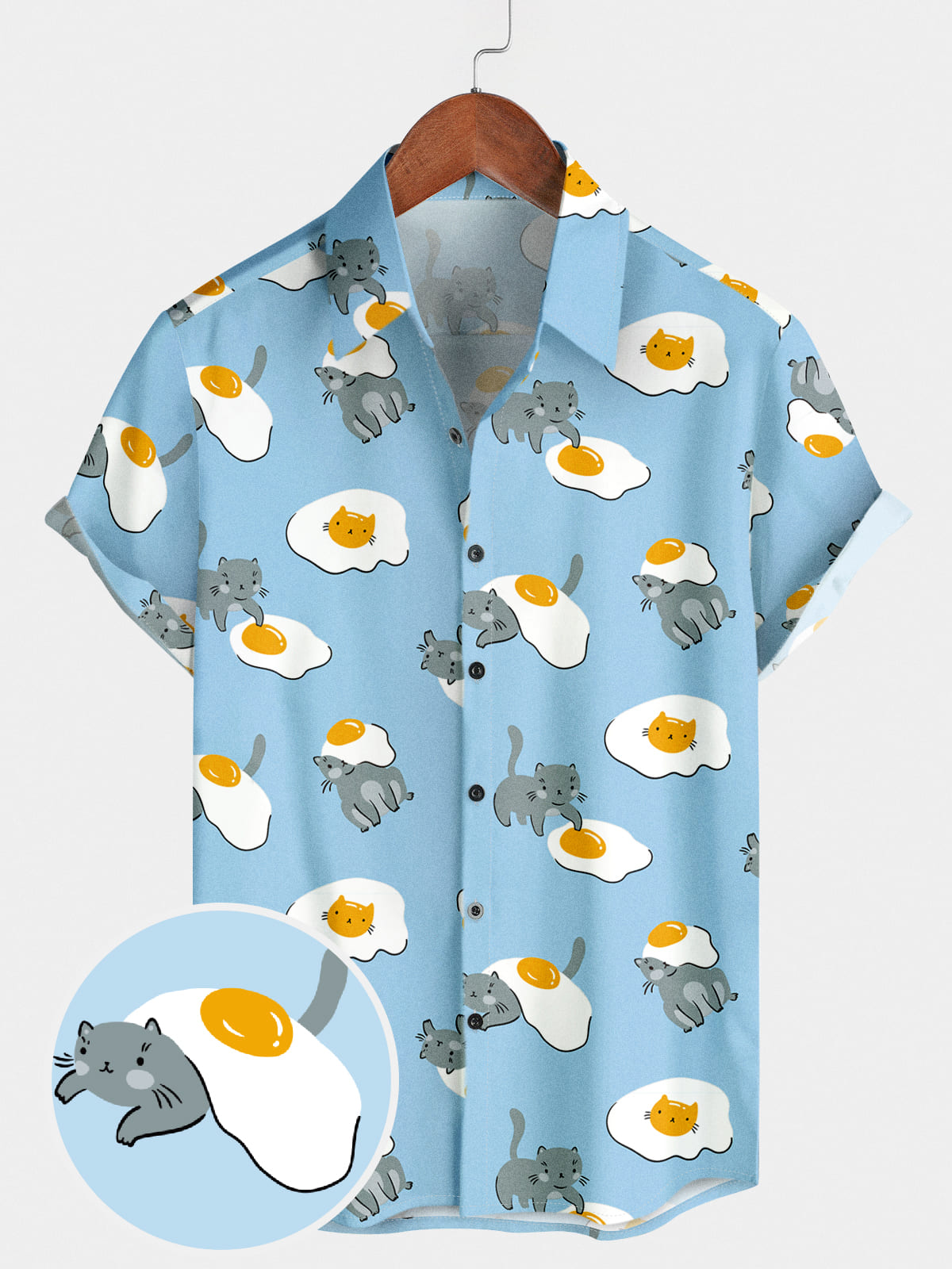 Pochiertes Ei-Kurzarmhemd für Herren