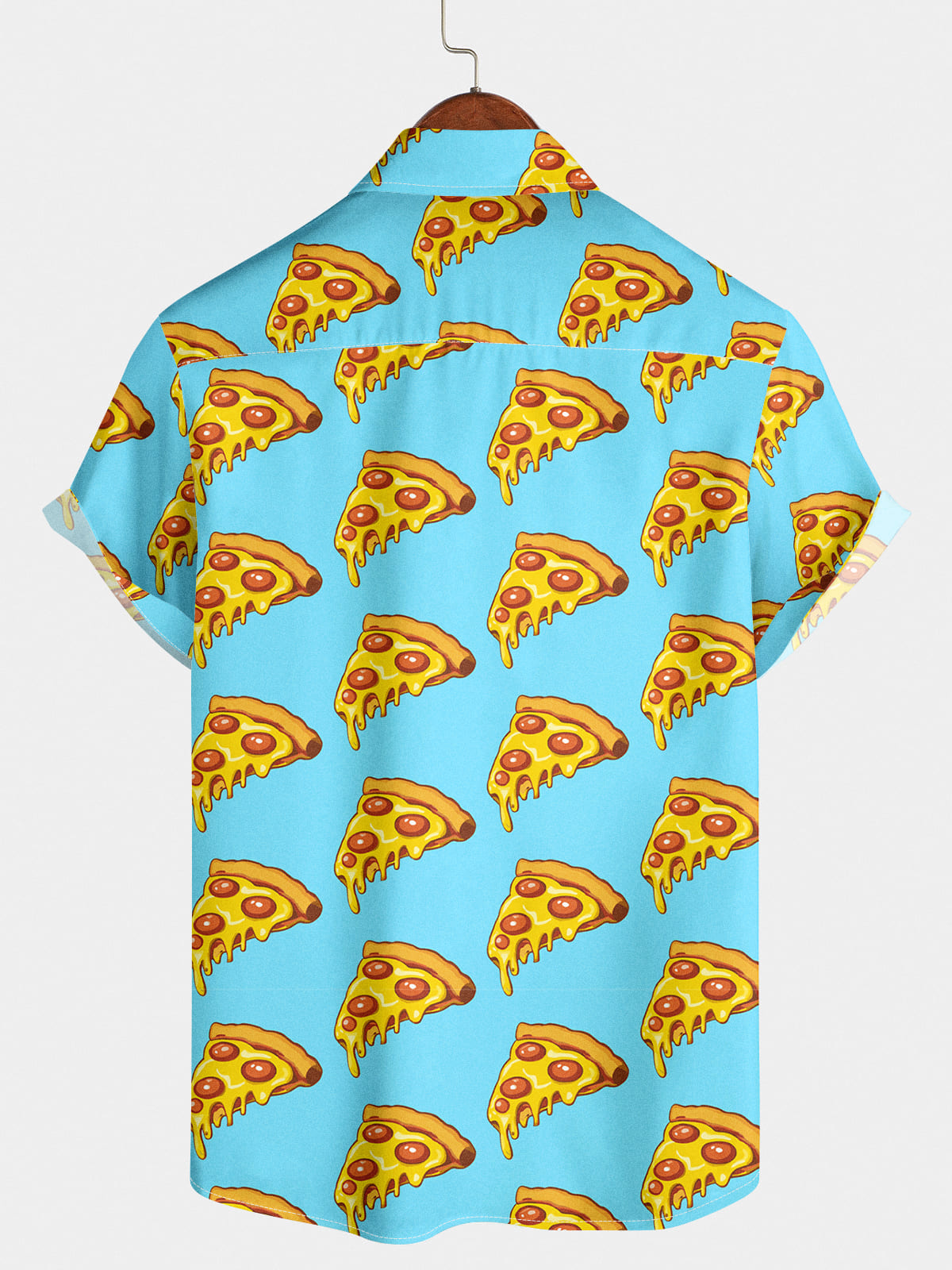 Men's Pizza Print Short Sleeve Shirt