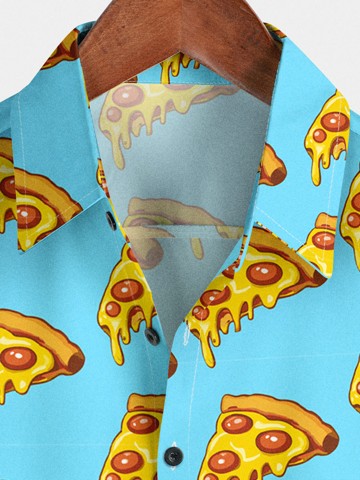 Kurzarmhemd mit Pizza-Print für Herren