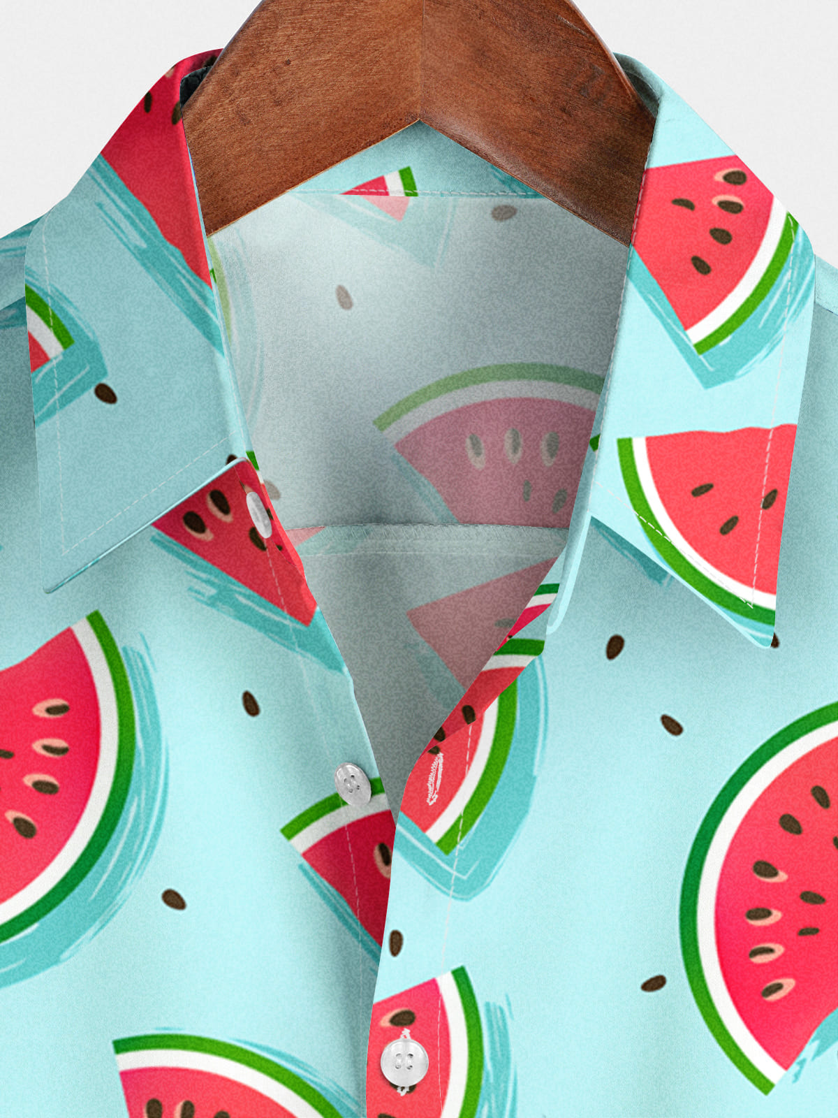 Herren-Kurzarmhemd mit Wassermelonen-Print