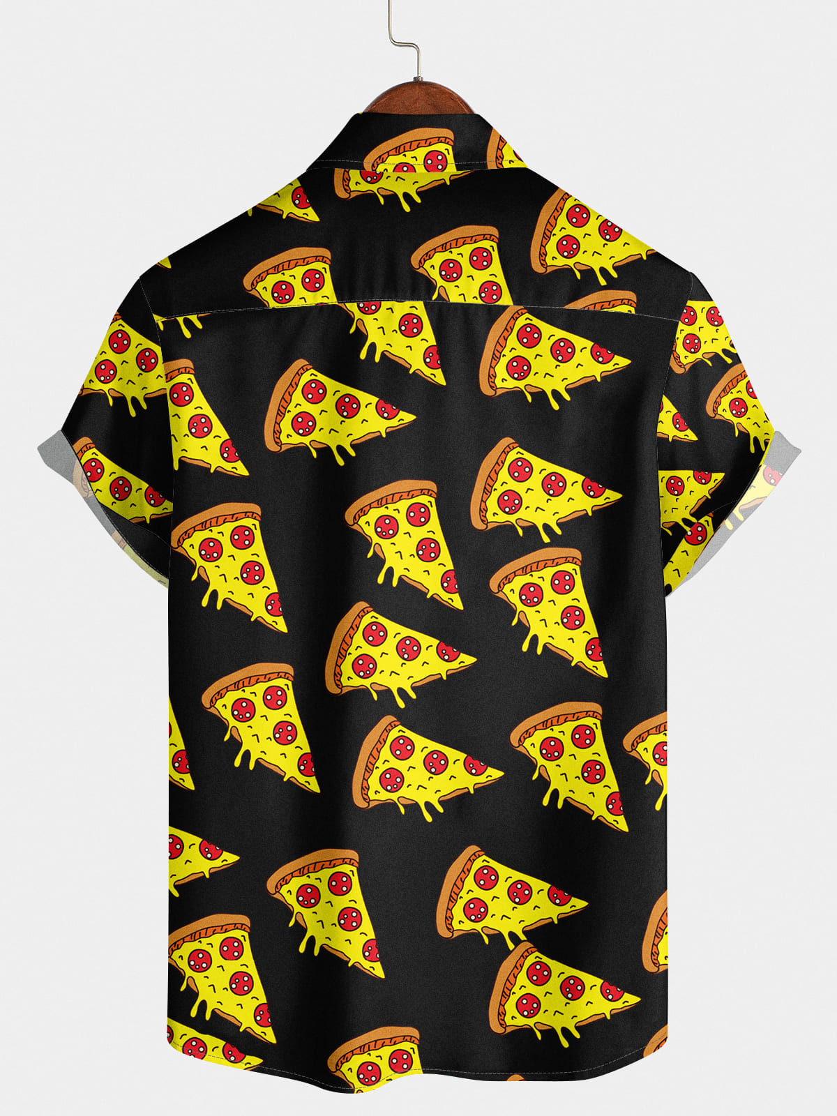 Men's Pizza Print Short Sleeve Shirt