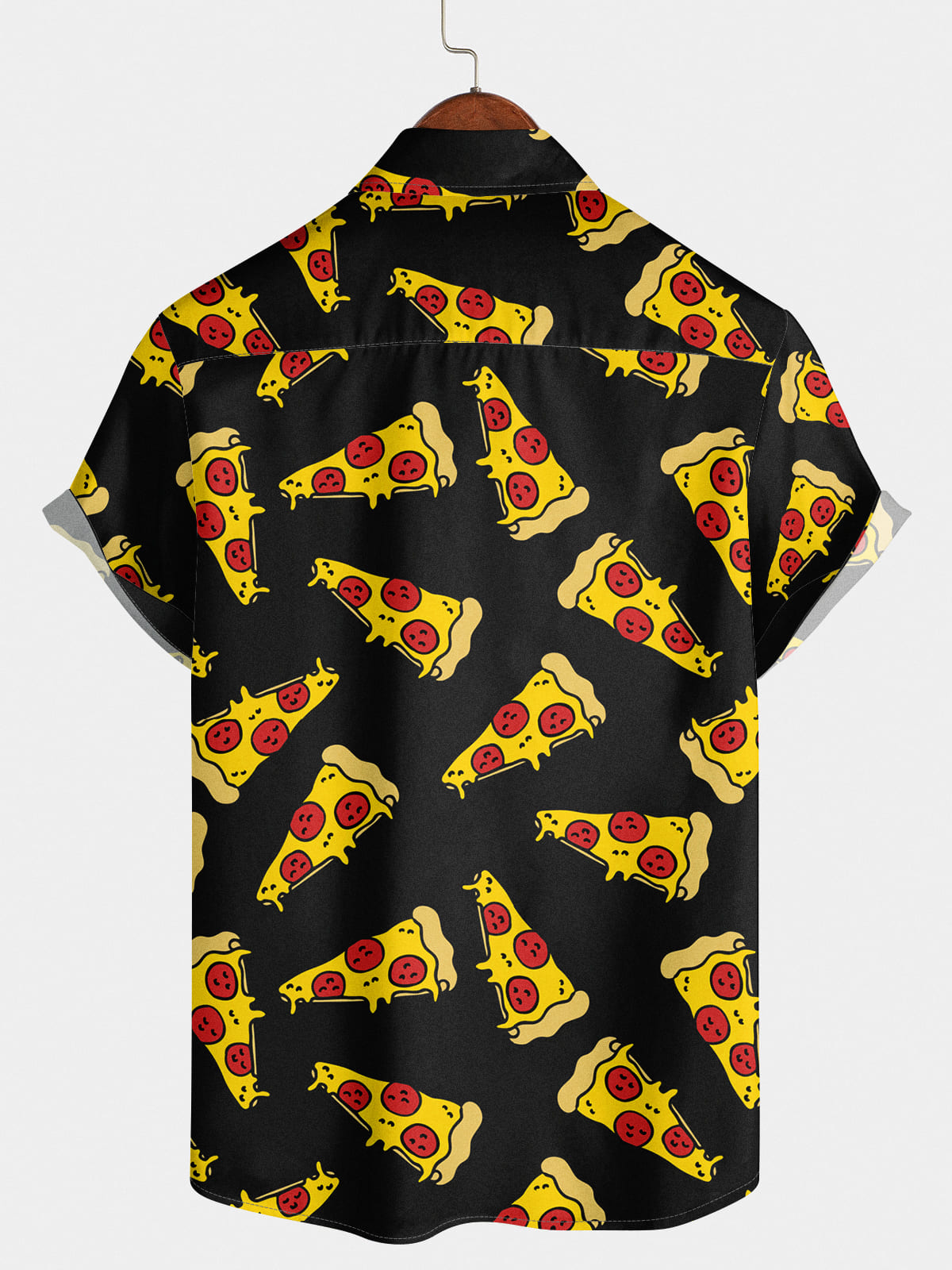 Men's Pizza Print Short Sleeve Shirt