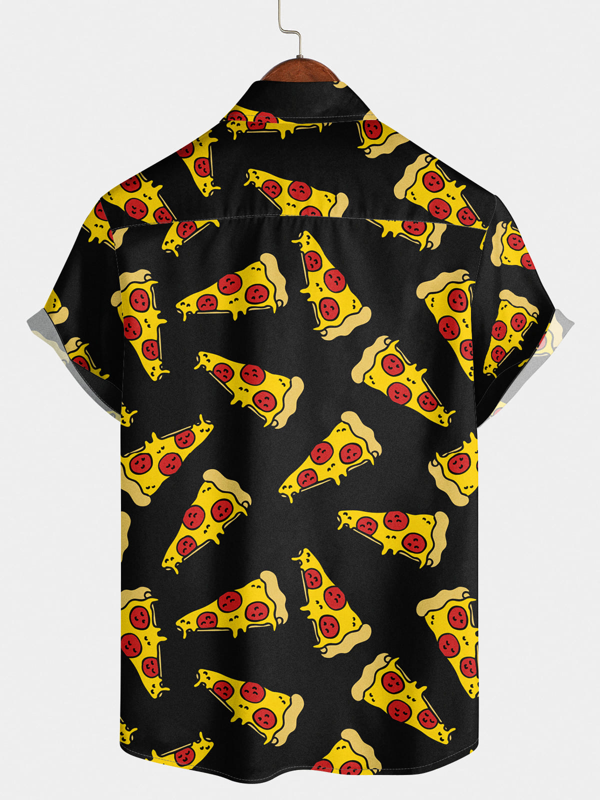 Kurzarmhemd mit Pizza-Print für Herren