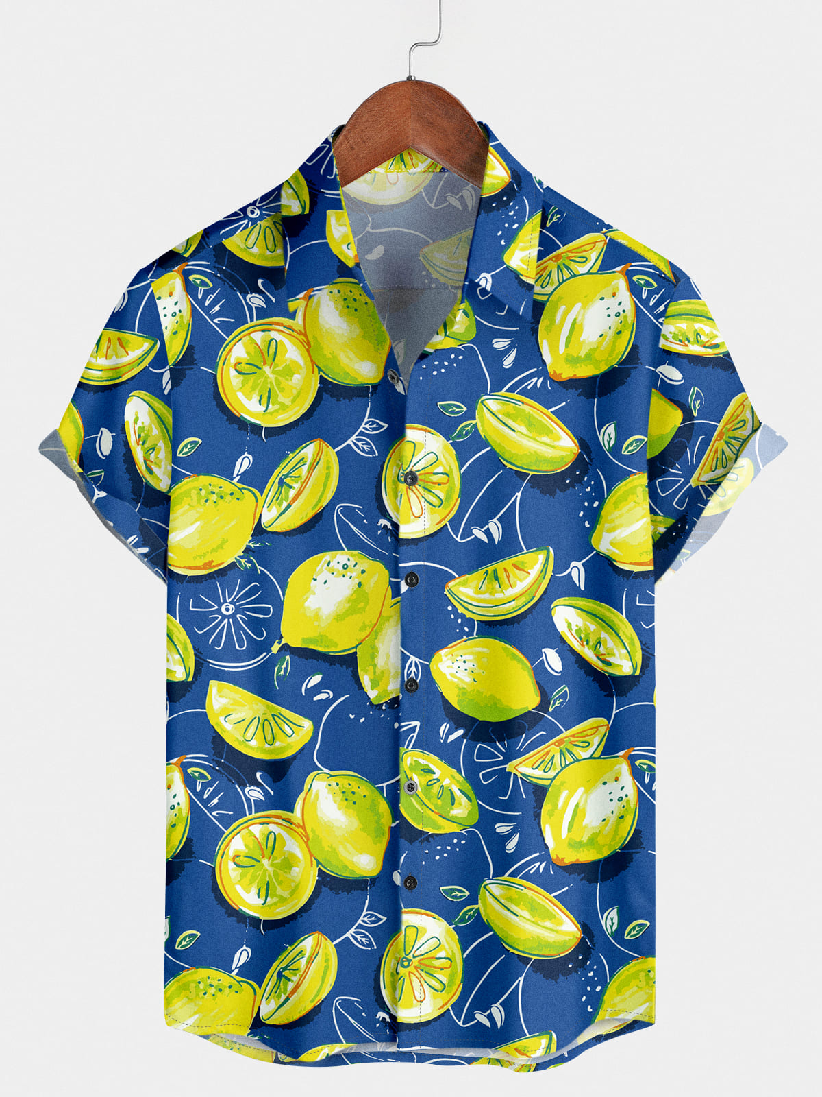 Men's Lemon Print Short Sleeve Shirt