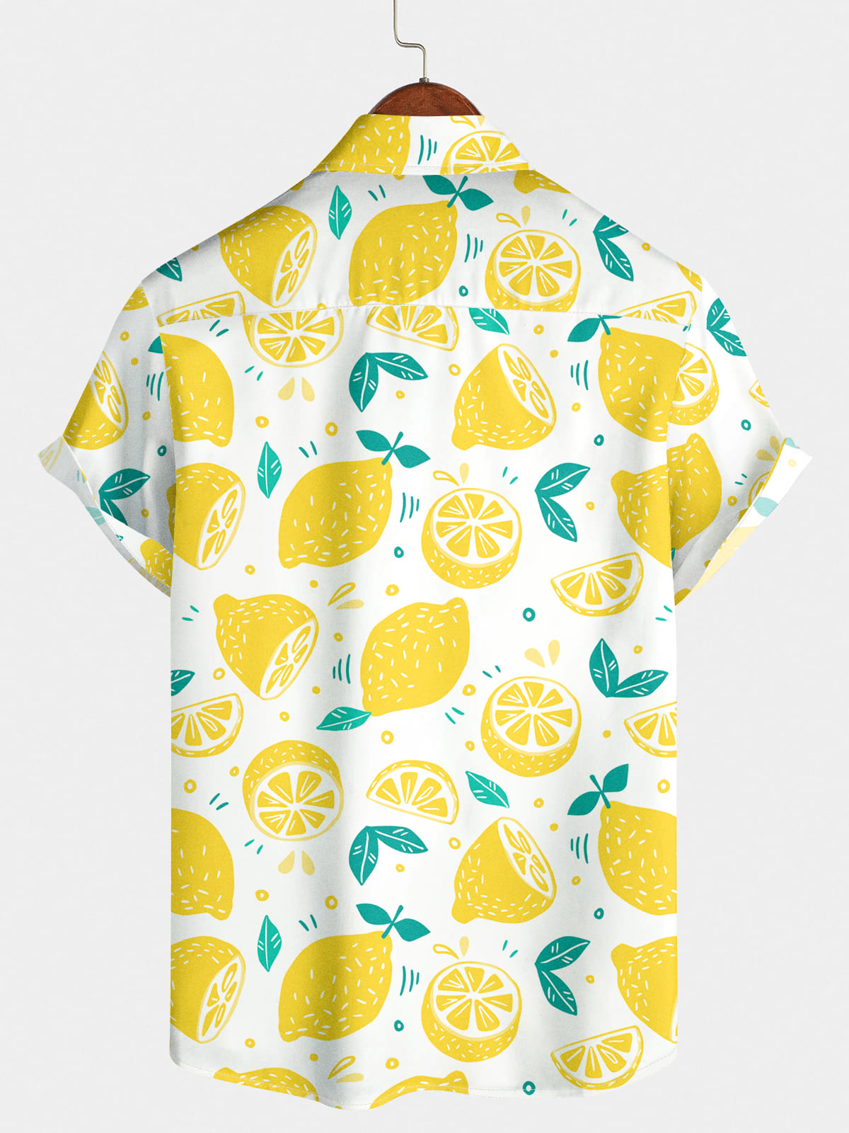 Men's Lemon Print Short Sleeve Shirt