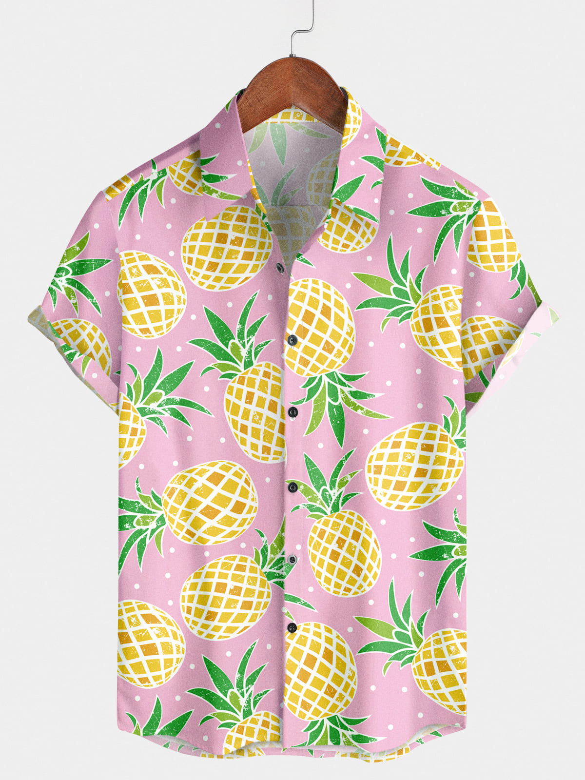 Men's Pineapple Print Short Sleeve Shirt