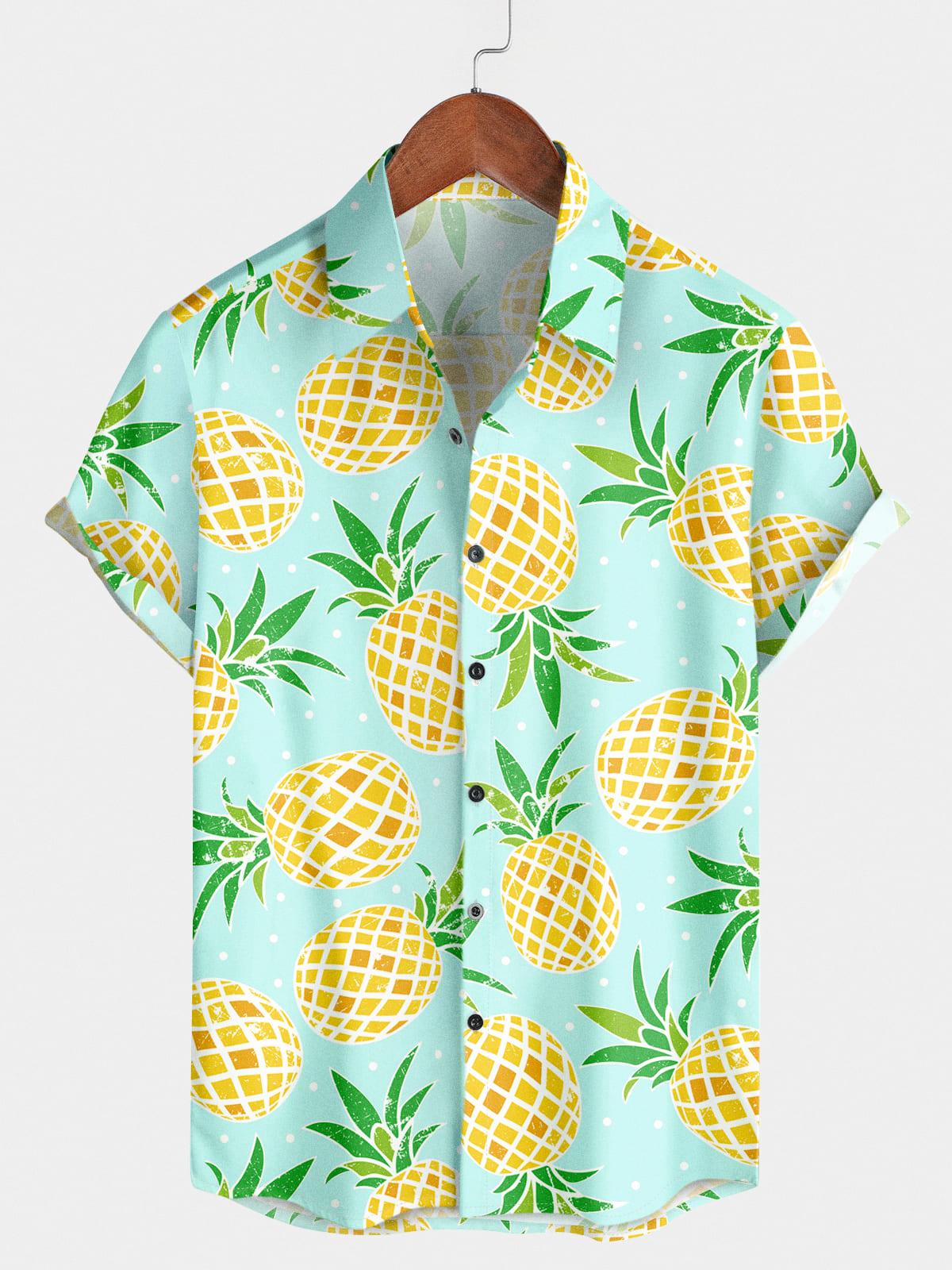 Kurzarmhemd mit Ananas-Print für Herren