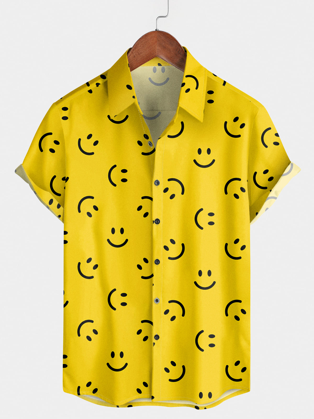 Men's Smile Print Short Sleeve Shirt