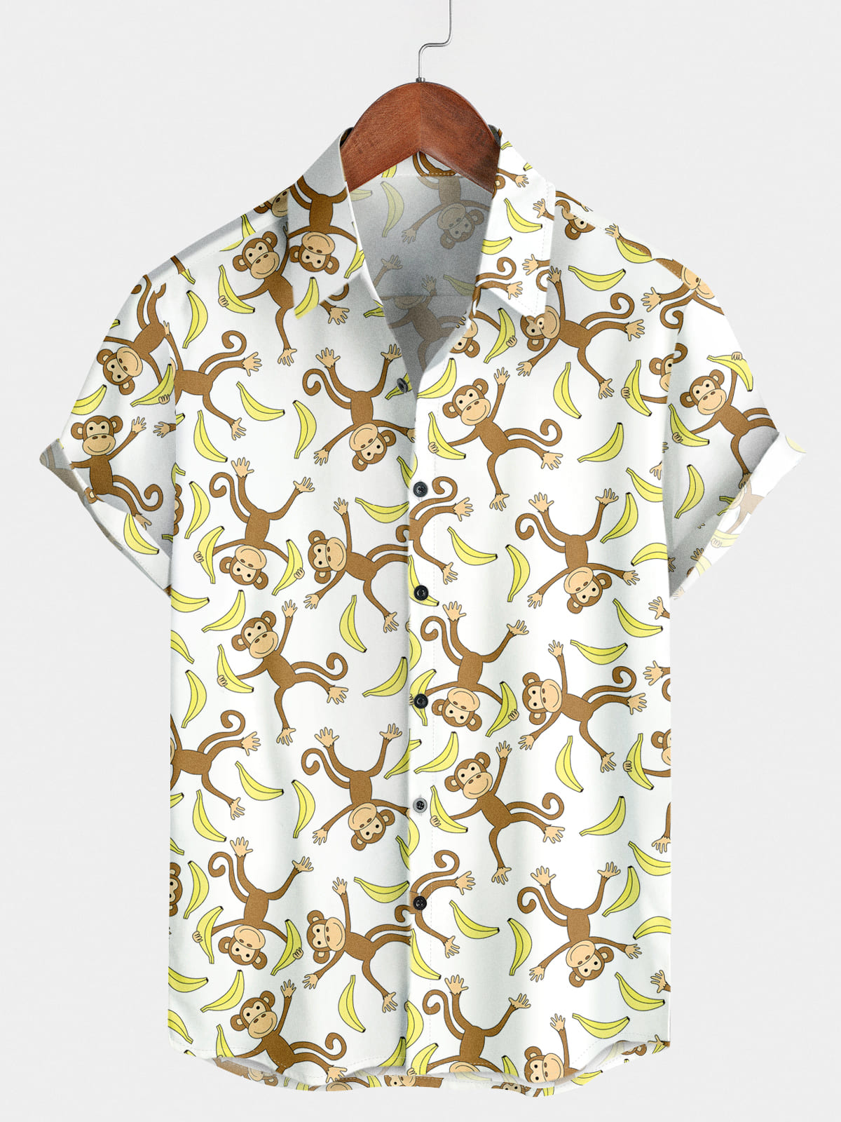 Men's Monkey Print Short Sleeve Shirt