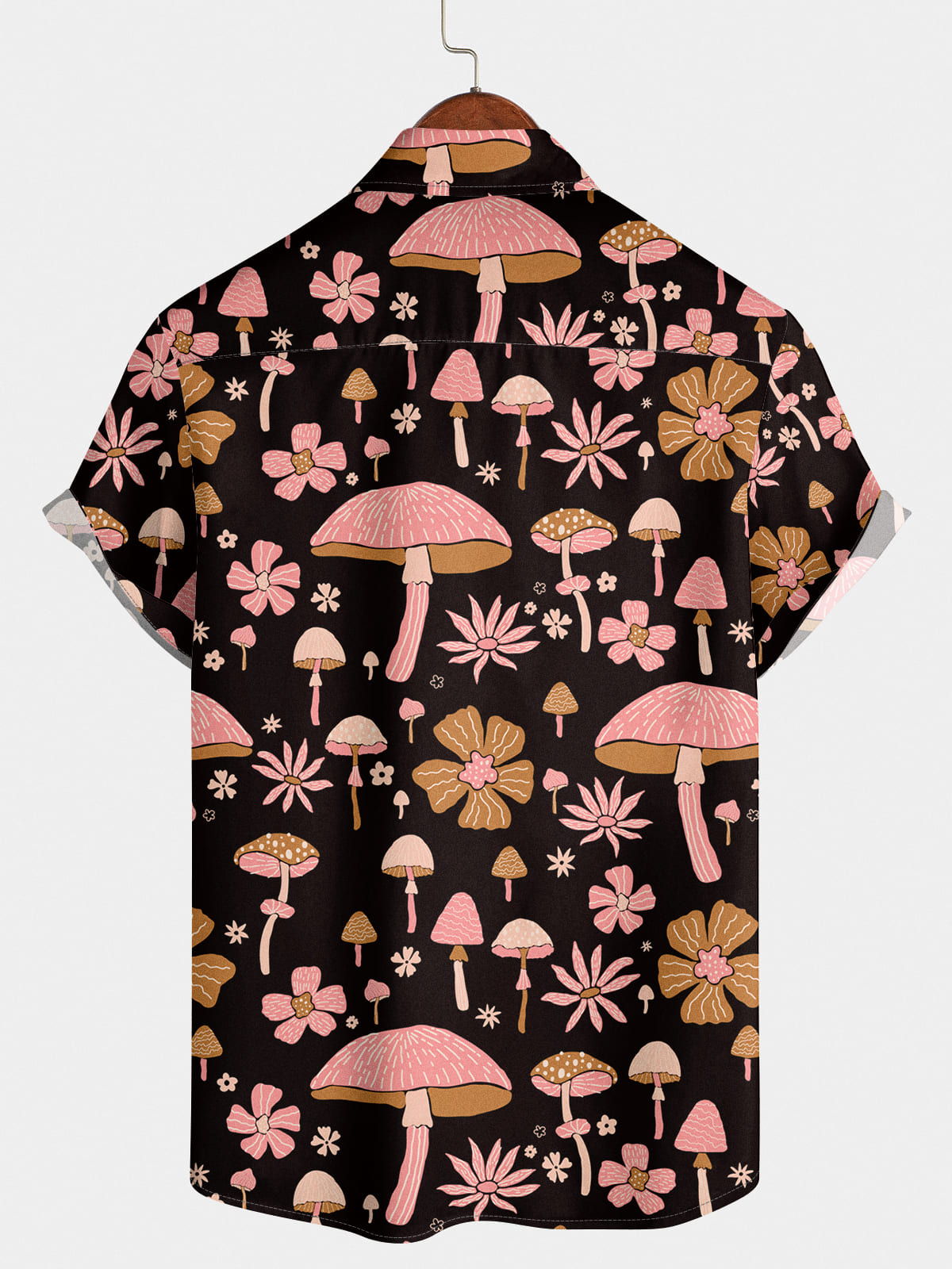 Men's Mushroom Print Short Sleeve Shirt