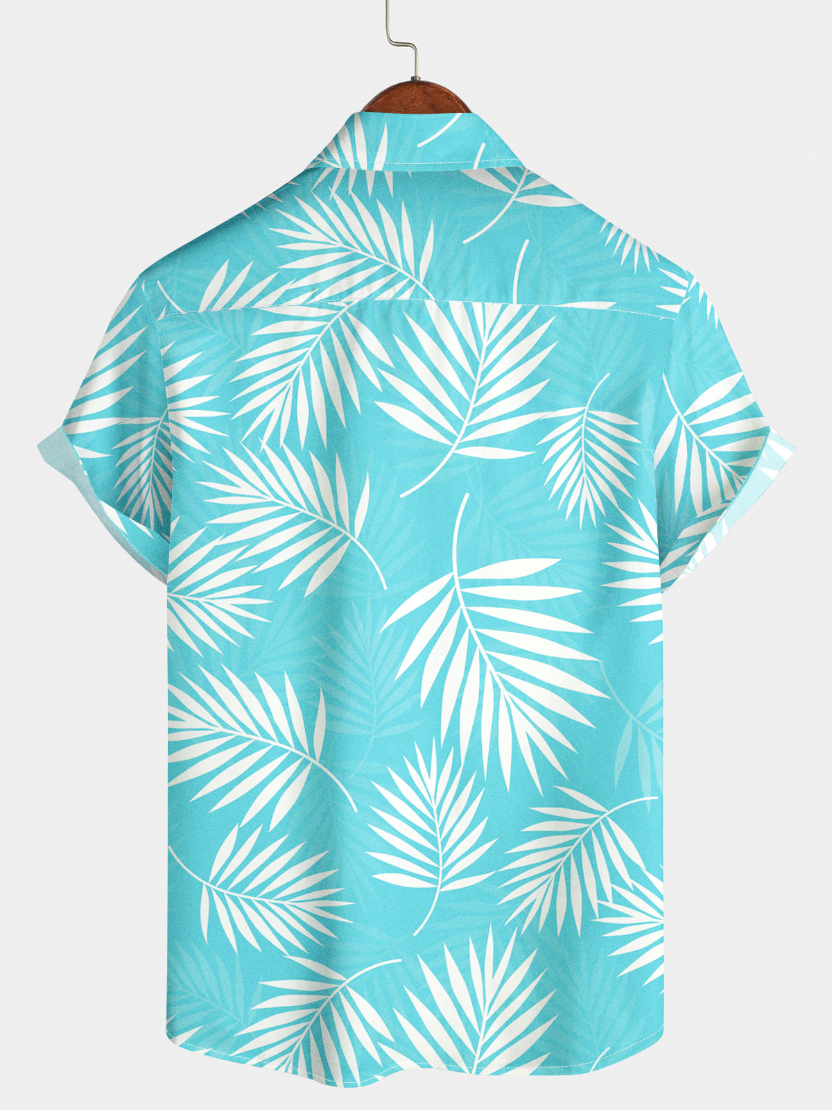 Men's Leaf Print Short Sleeve Shirt