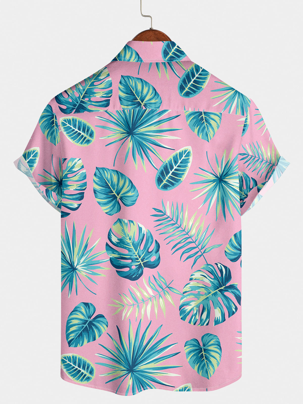 Men's Leaf Print Short Sleeve Shirt