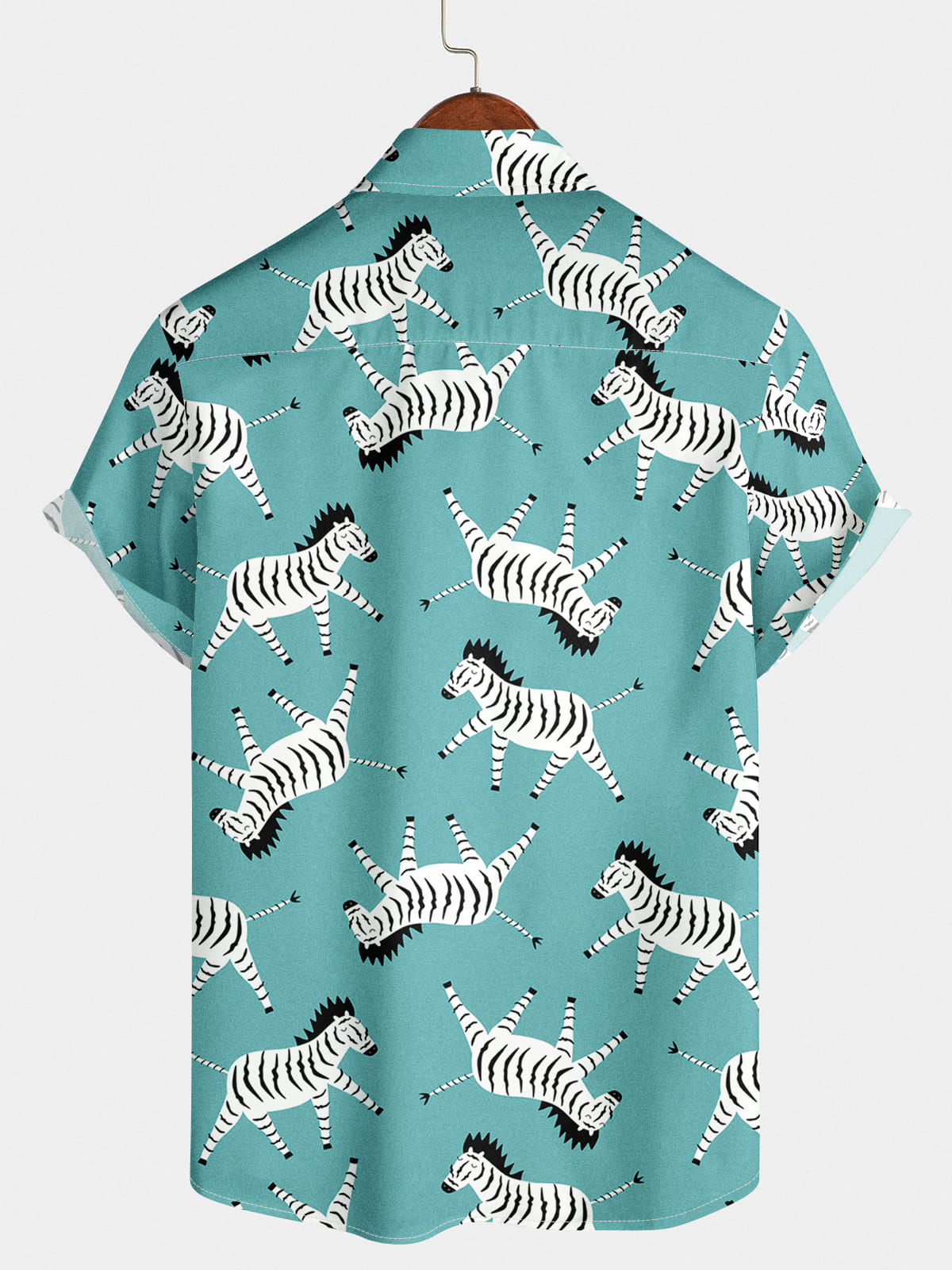 Men's Zebra Print Short Sleeve Shirt