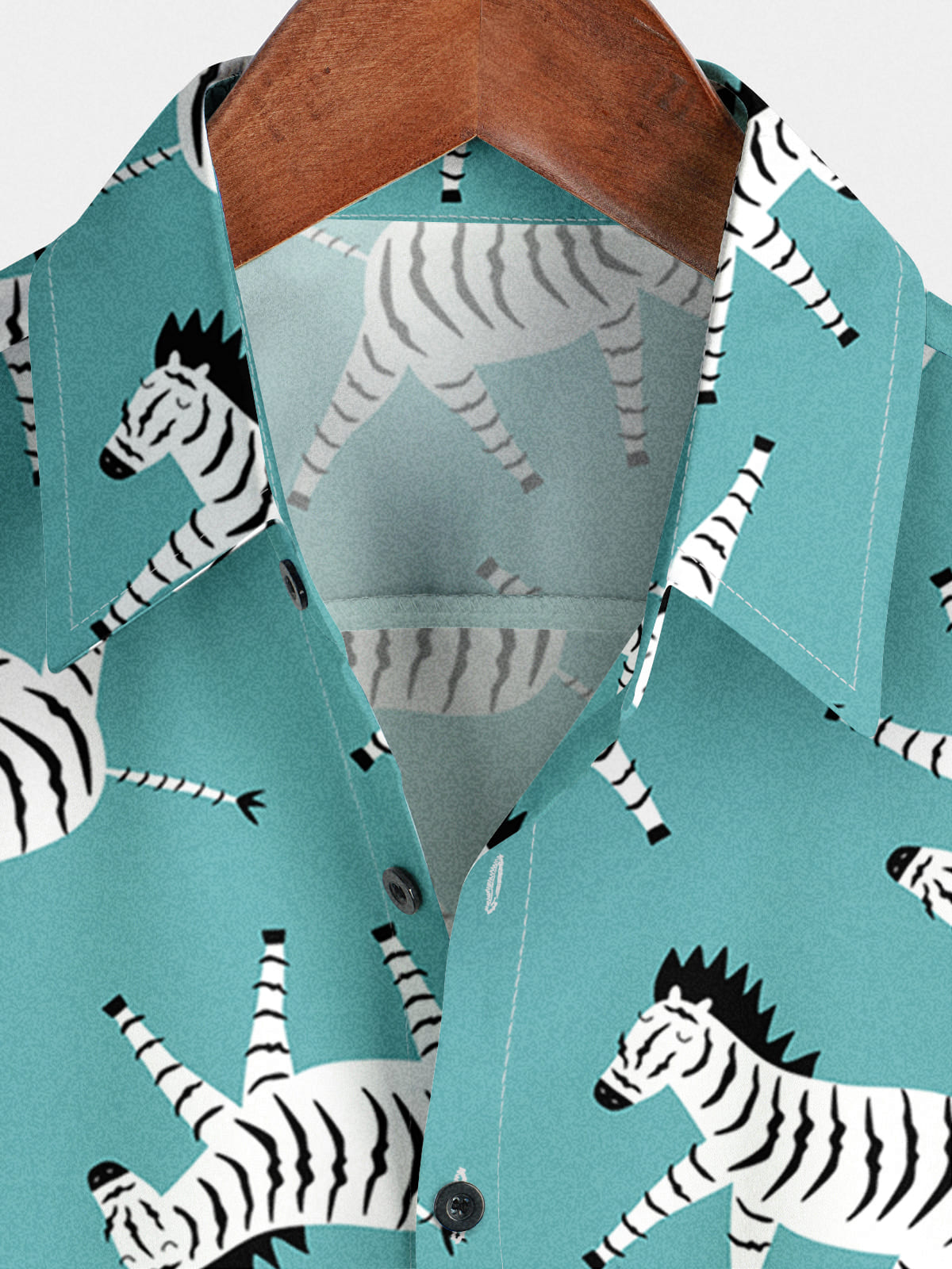 Men's Zebra Print Short Sleeve Shirt