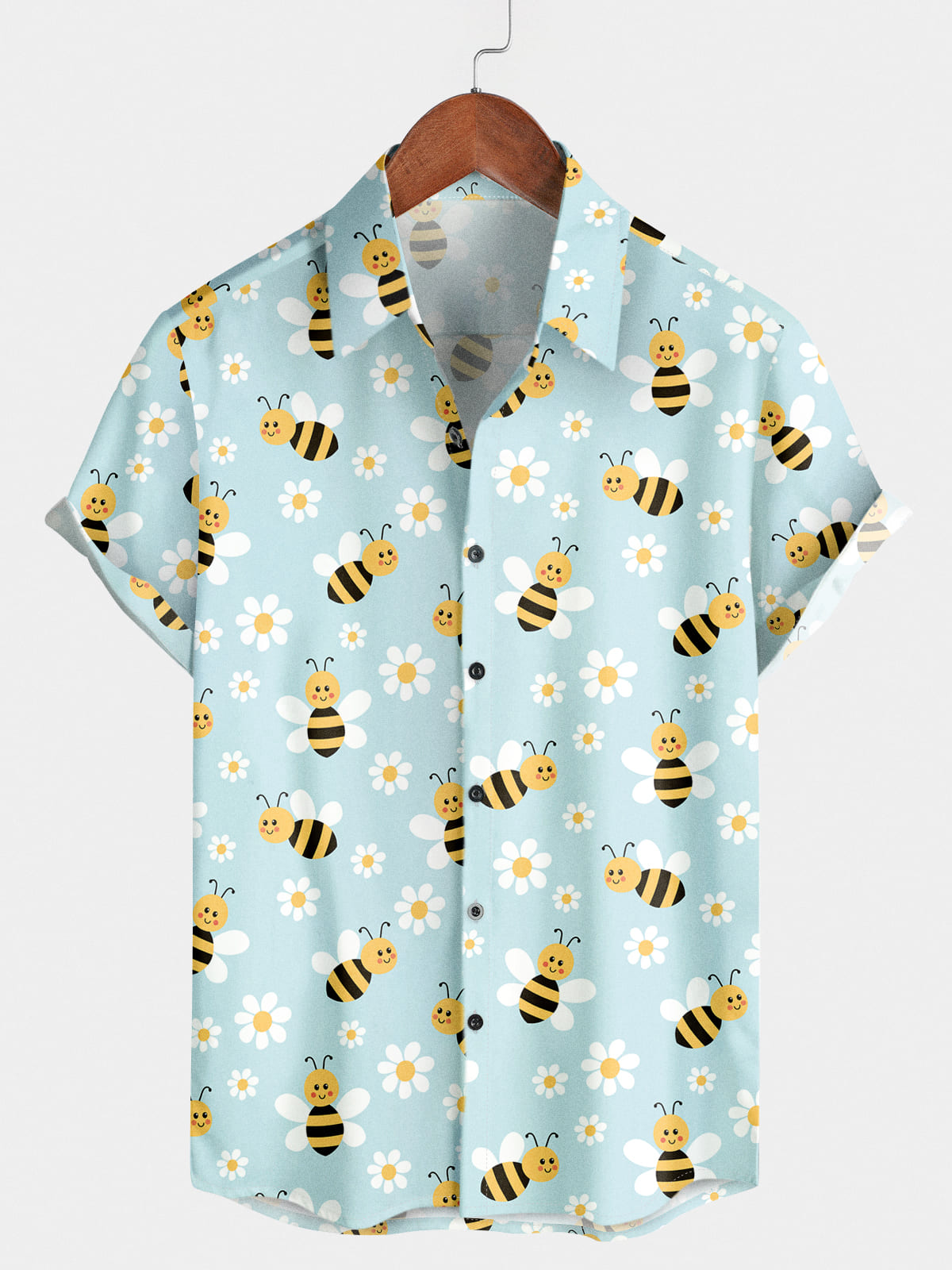 Men's Honeybee Print Short Sleeve Shirt