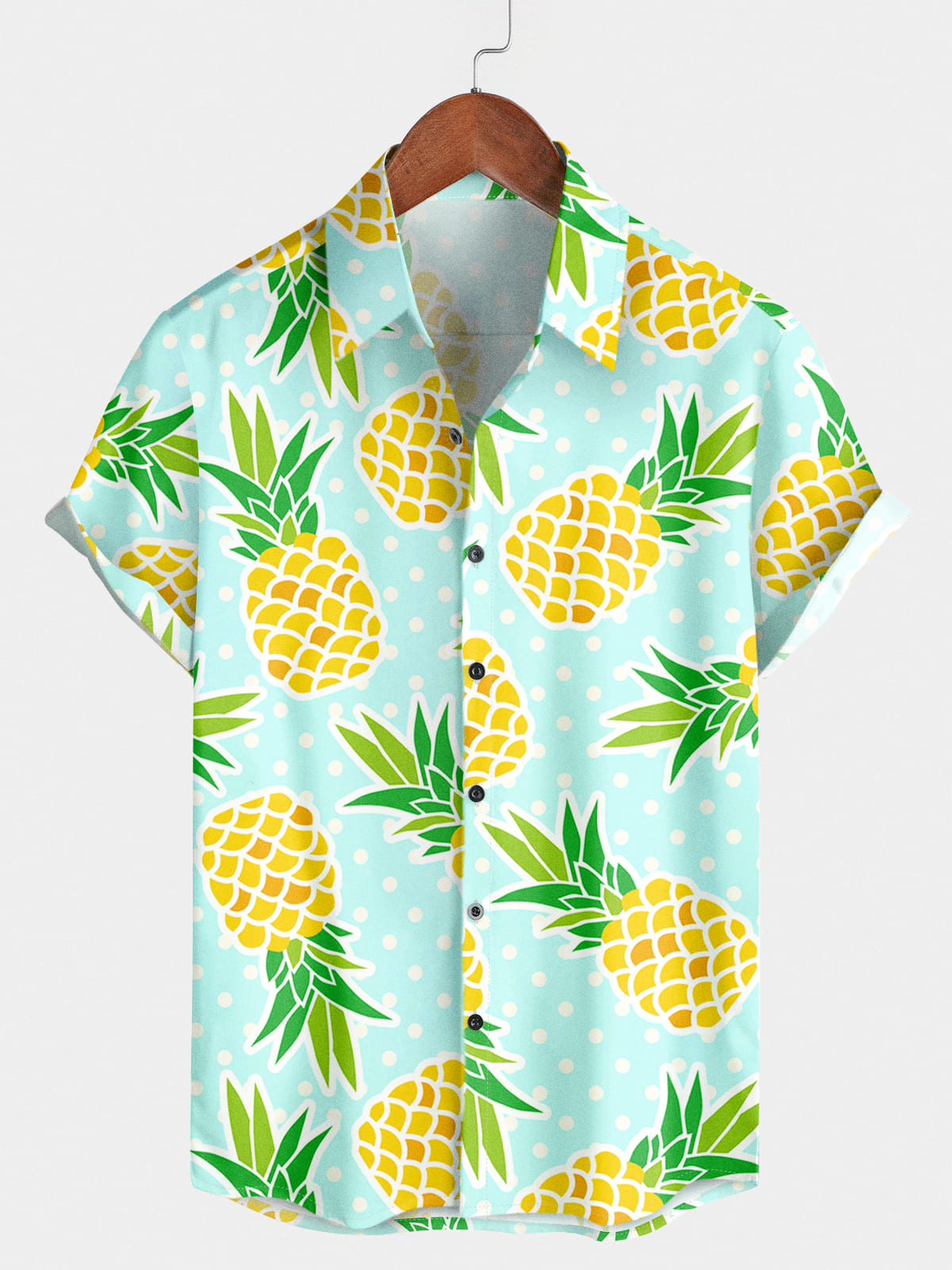 Men's Pineapple Print Short Sleeve Shirt