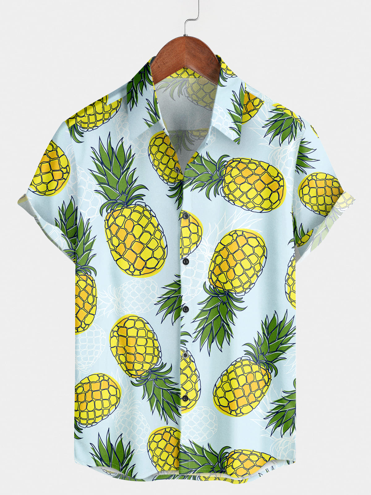 Kurzarmhemd mit Ananas-Print für Herren