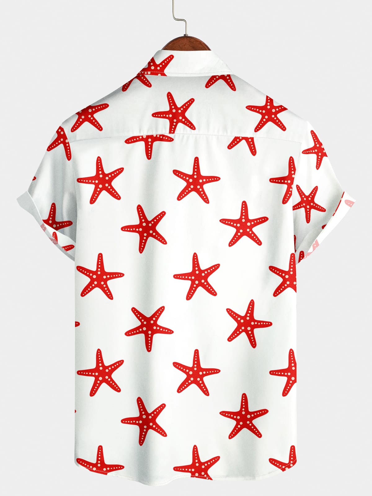 Men's Starfish Print Short Sleeve Shirt