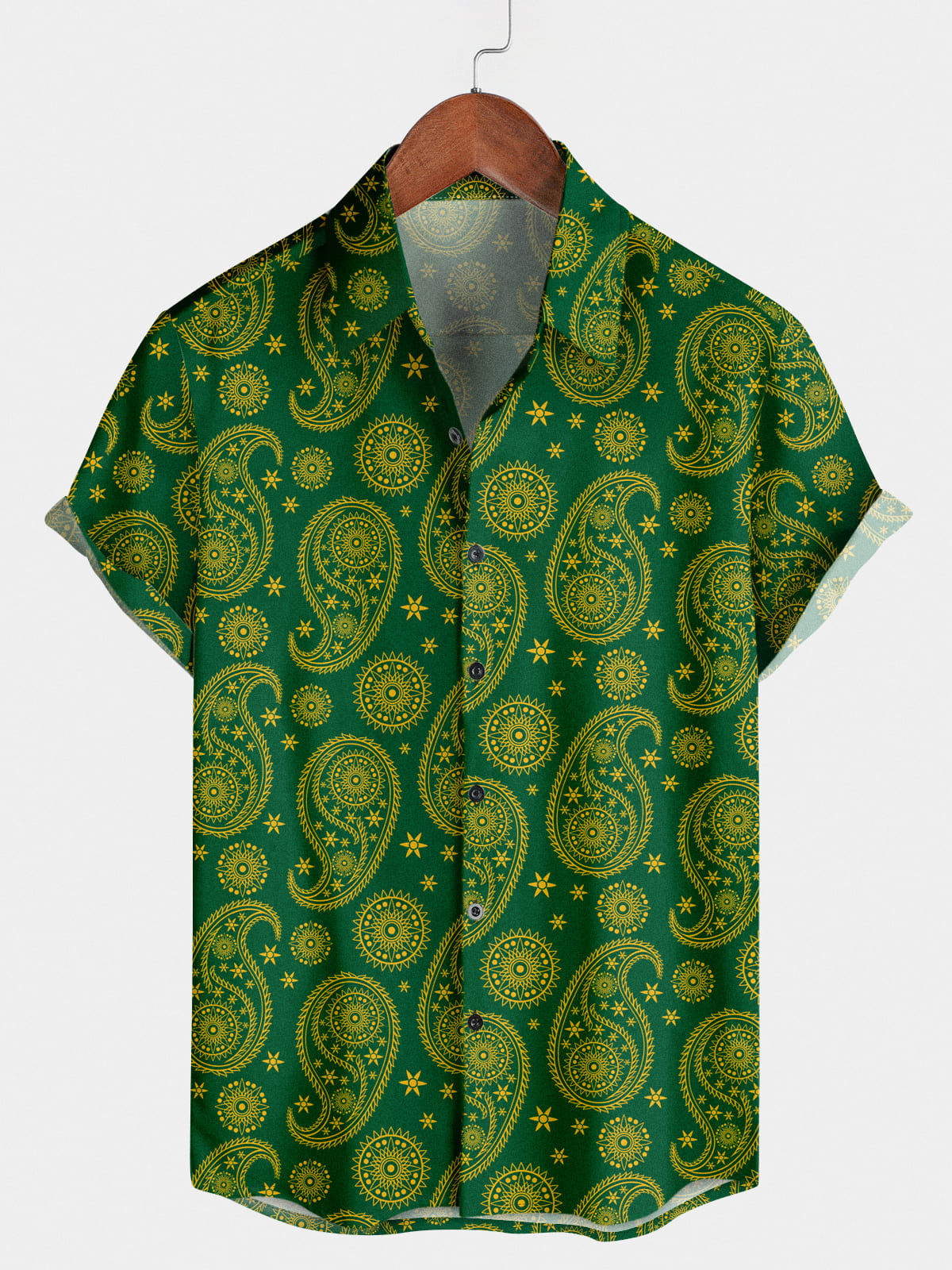 Herren-Paisley-Hawaii-Kurzarmhemd