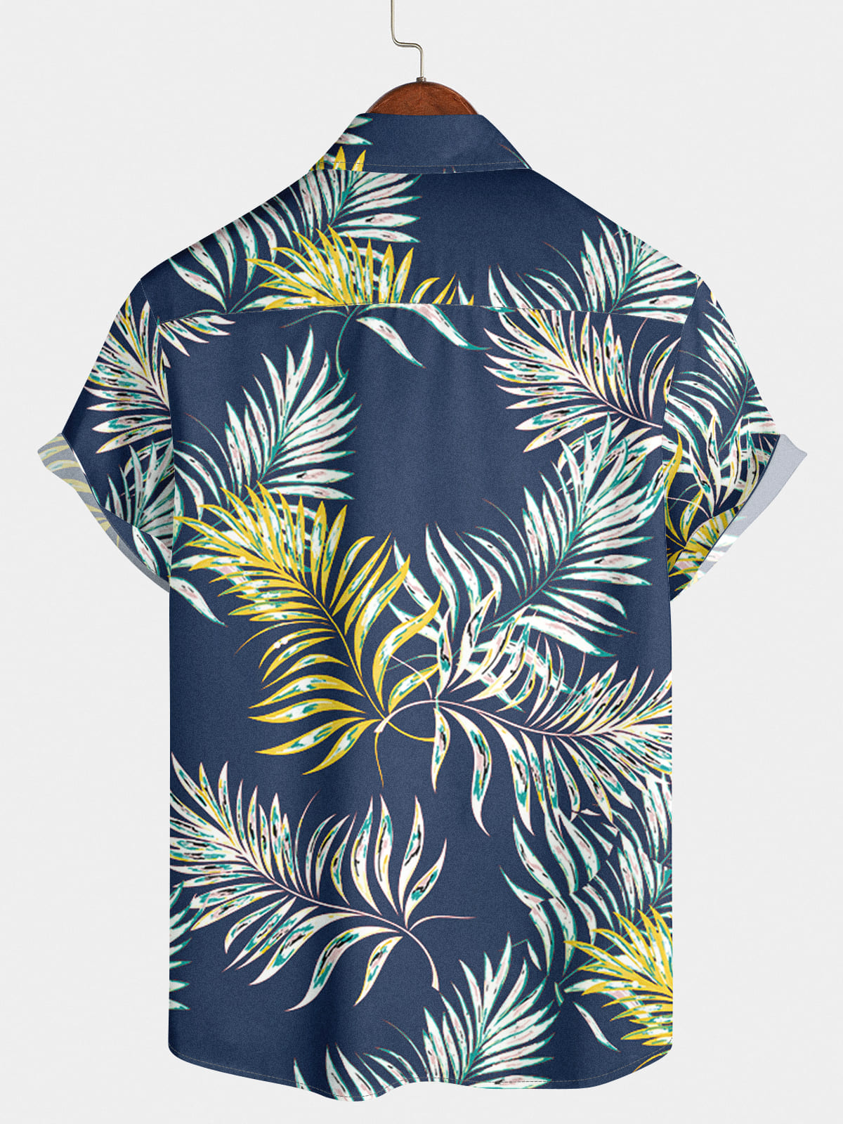 Men's Leaf Print Short Sleeve Shirt