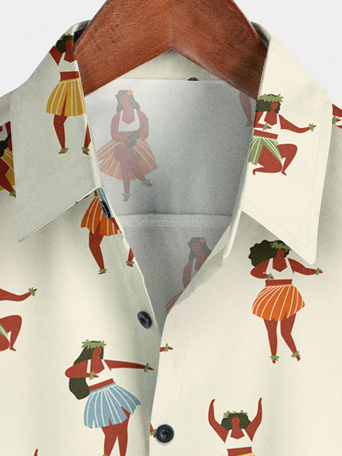 Men's Hula Girl Print Short Sleeve Shirt