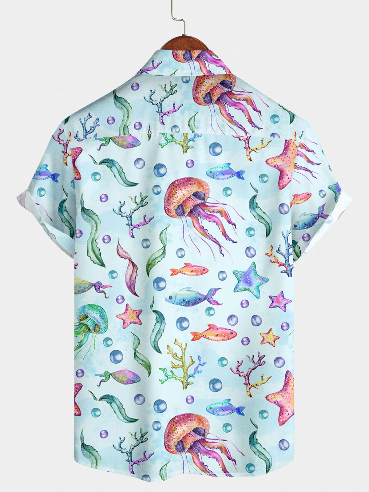 Men's Jellyfish Print Short Sleeve Shirt