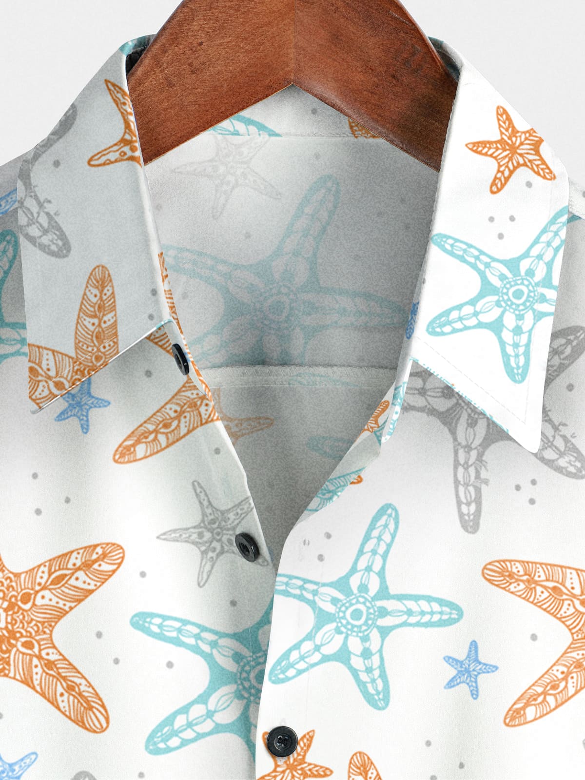 Men's Starfish Print Short Sleeve Shirt