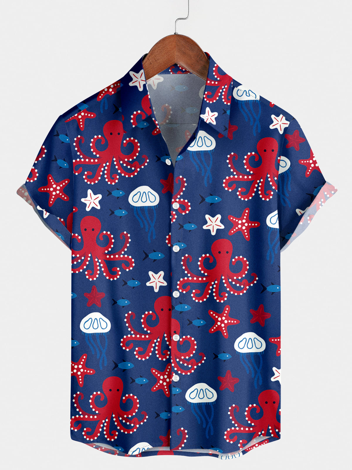 Men's Octopus Print Short Sleeve Shirt