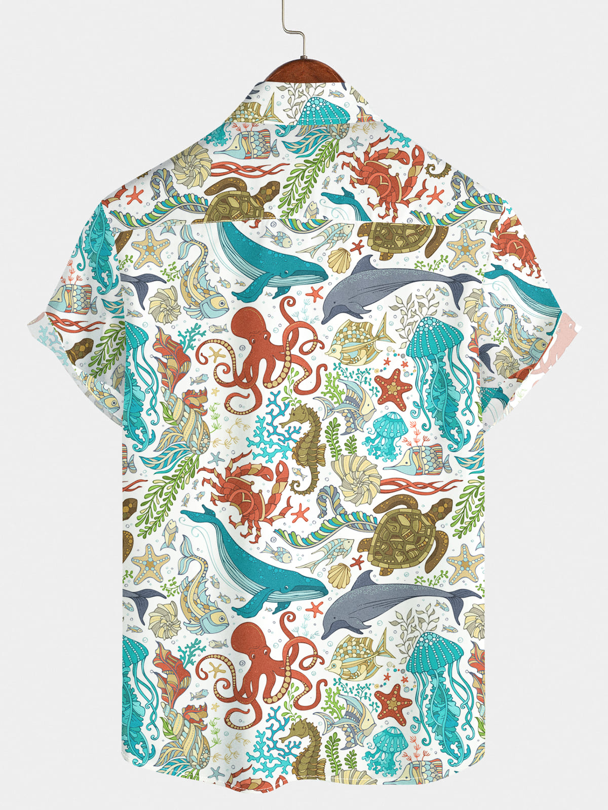 Men's Whale Print Short Sleeve Shirt