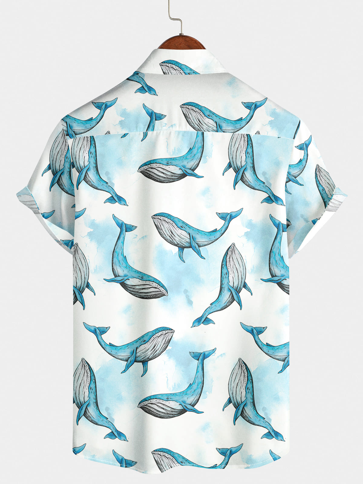 Men's Whale Print Short Sleeve Shirt